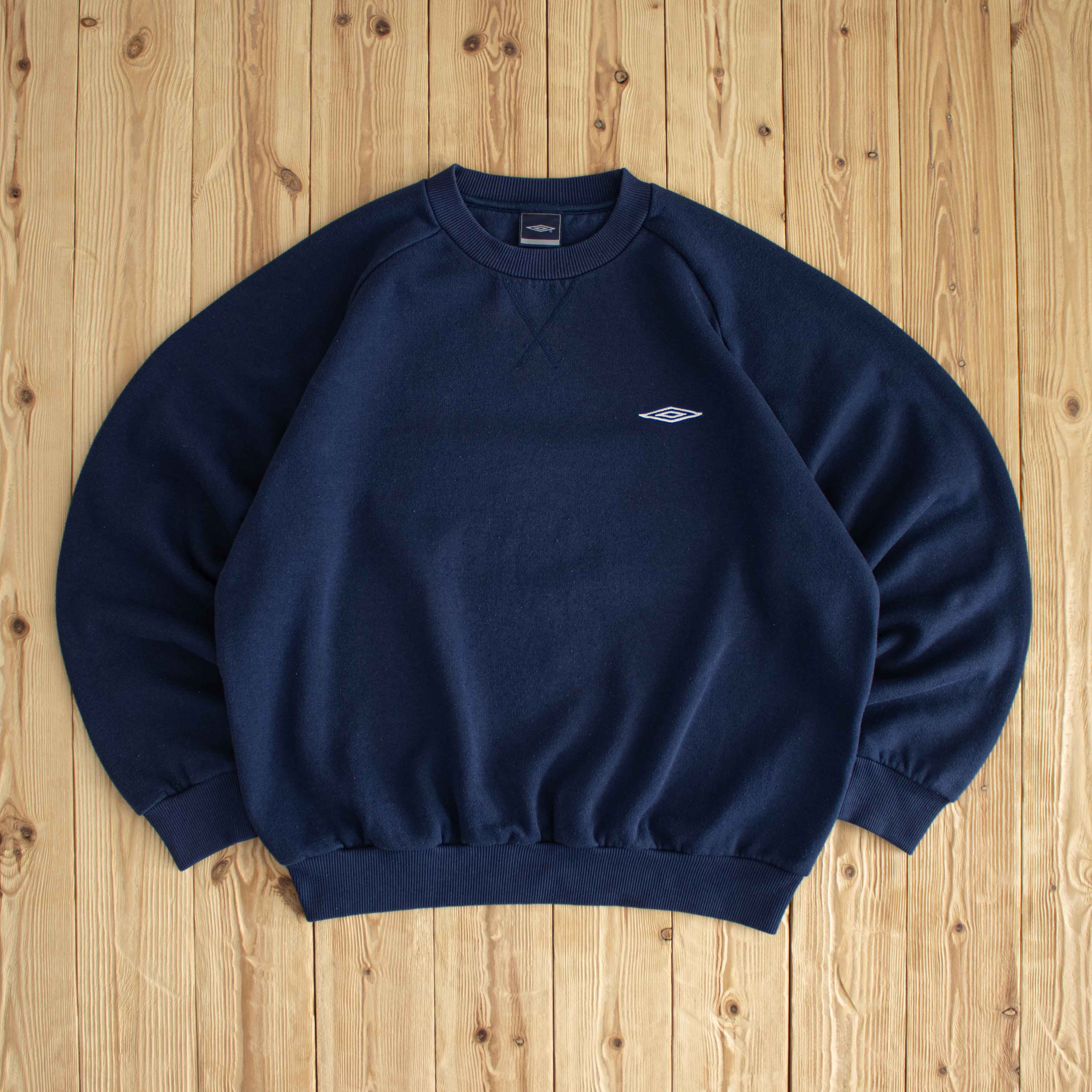 (L/XL) Umbro Vintage Embroidered Sweatshirt Blue