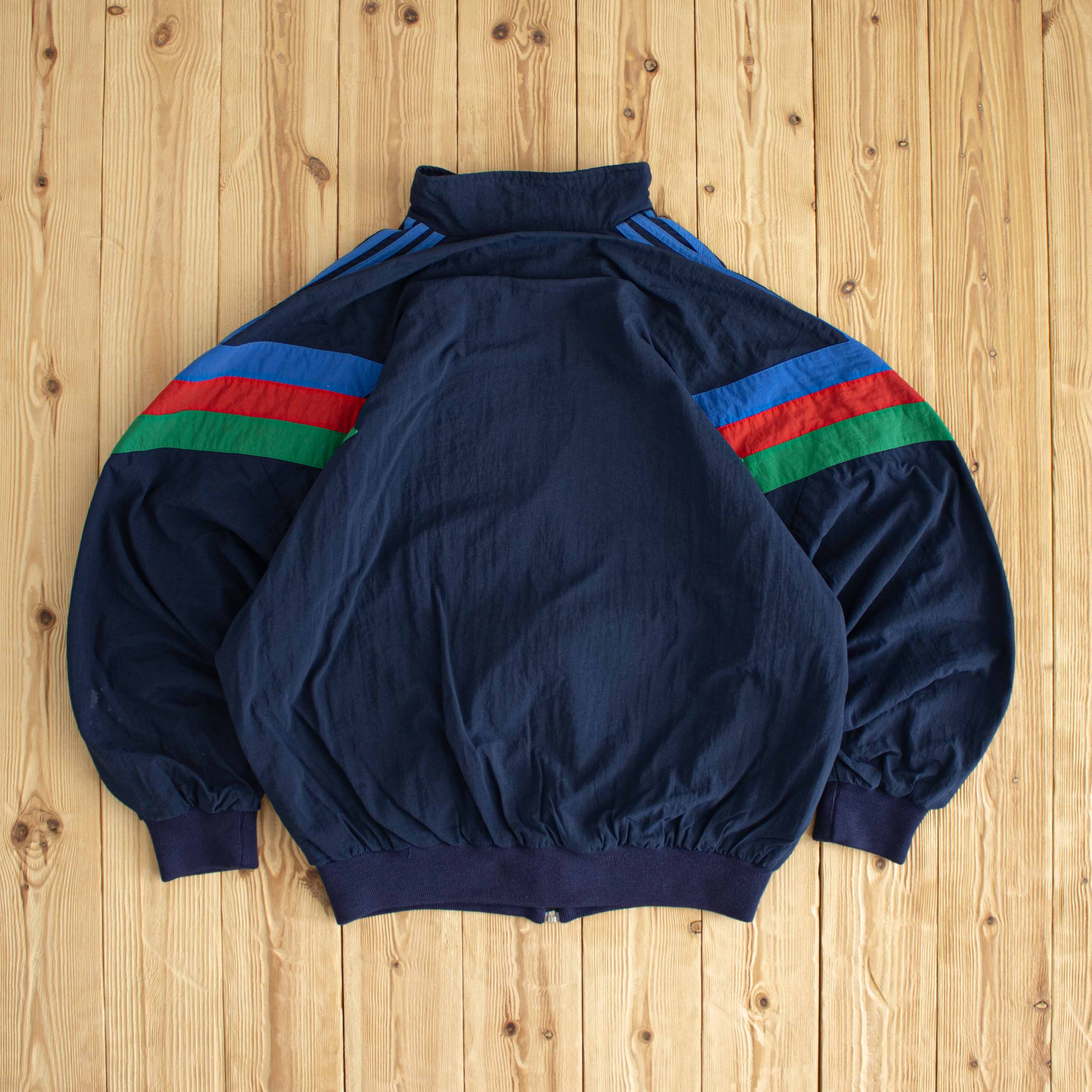 (L) Adidas Vintage Embroidered Jacket Blue
