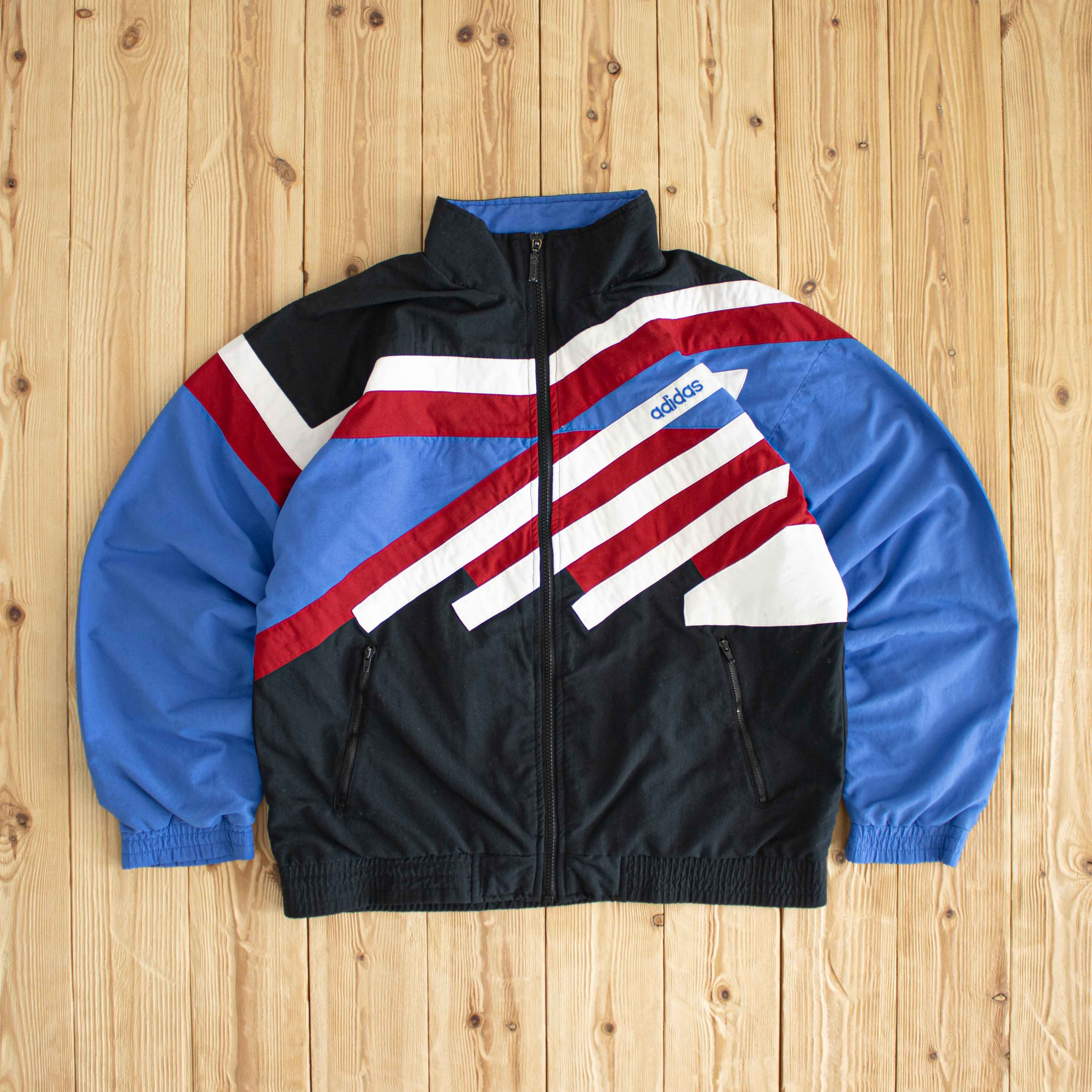 (M) Adidas Vintage Embroidered Jacket Blue