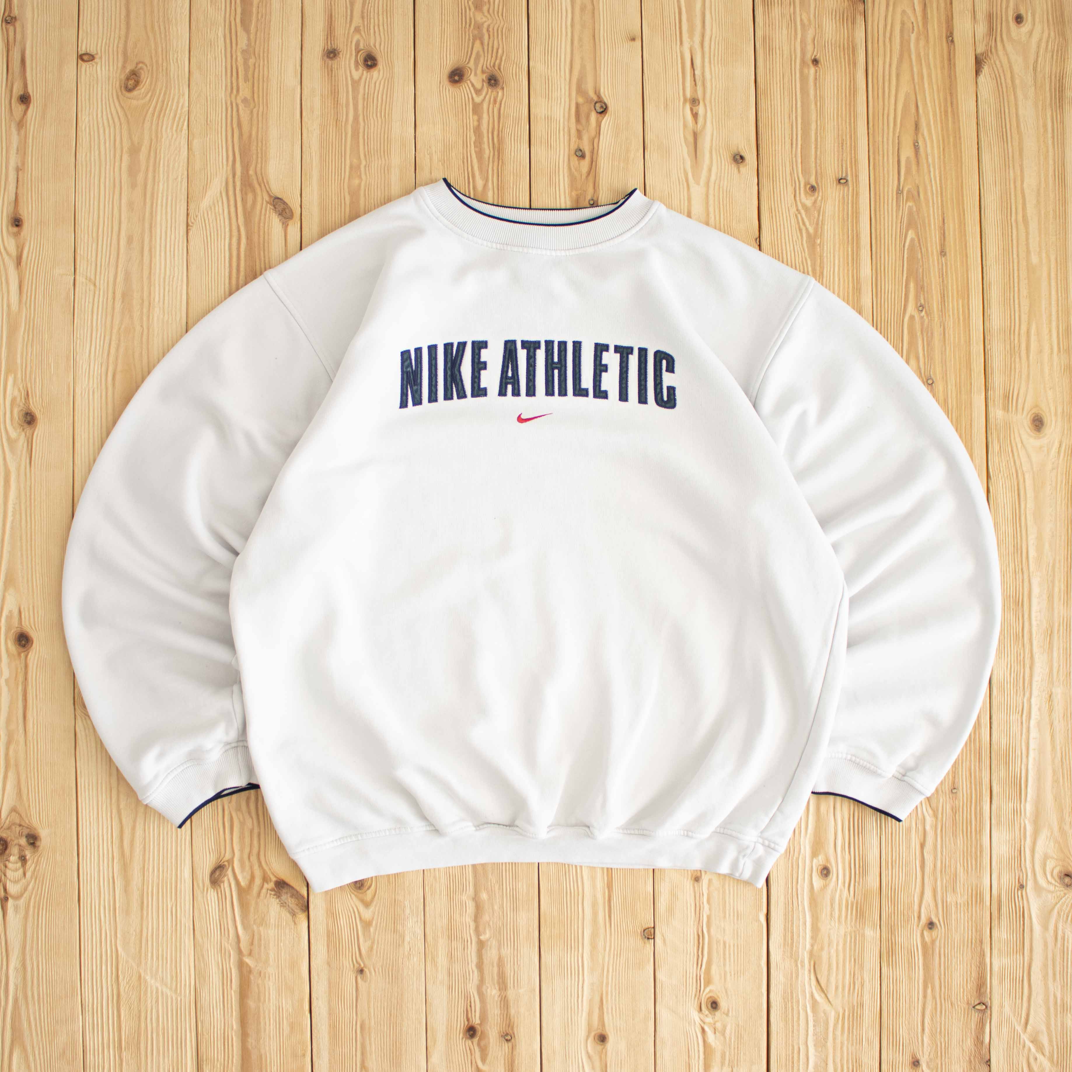 (L) Nike Athletic Vintage Embroidered Sweatshirt White