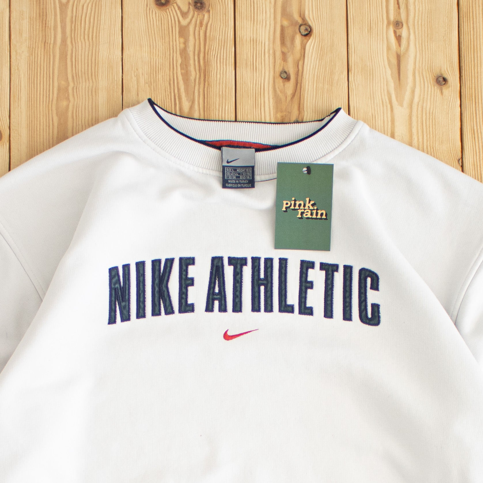 (L) Nike Athletic Vintage Embroidered Sweatshirt White