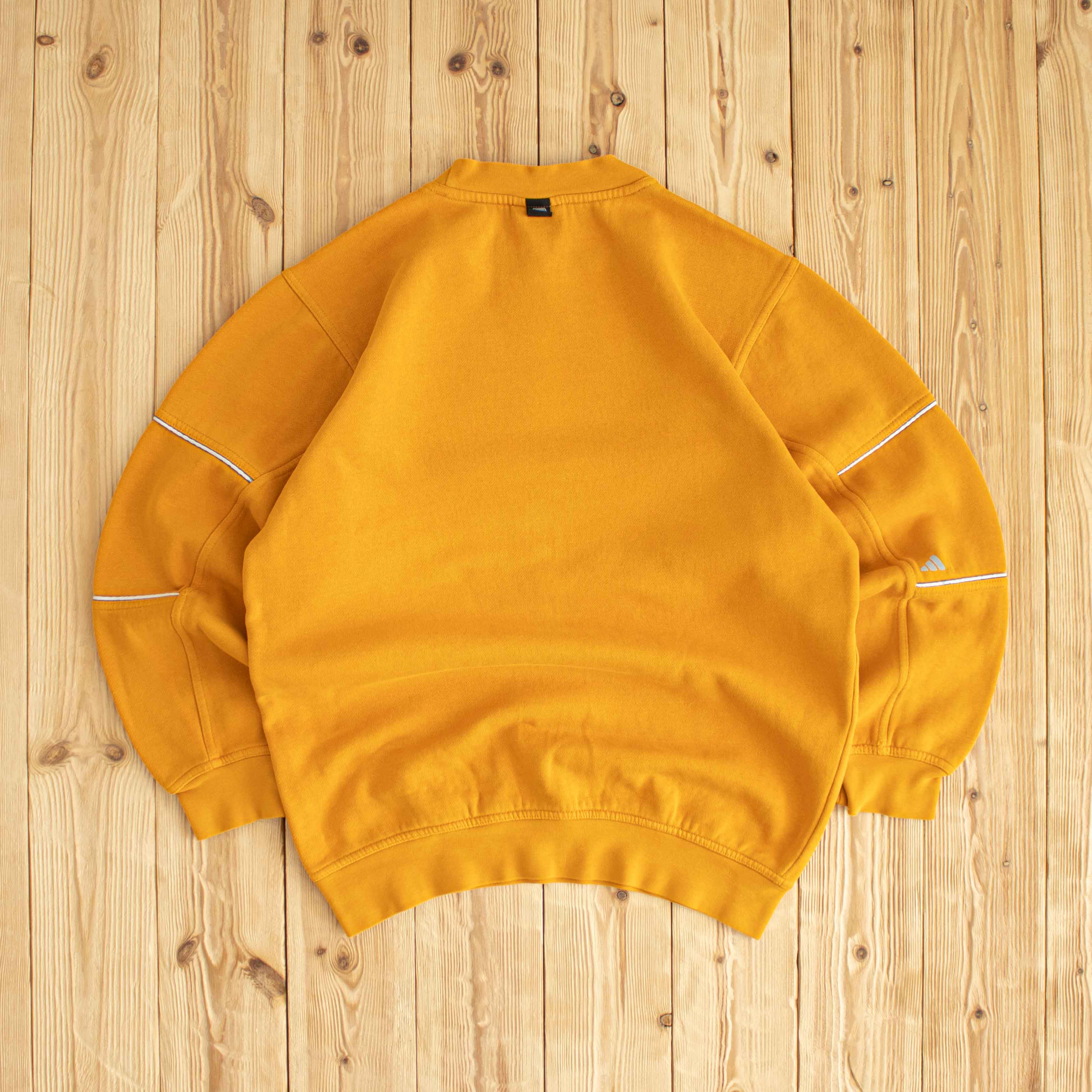 (S/M) Adidas Vintage Essential Embroidered Sweatshirt Yellow