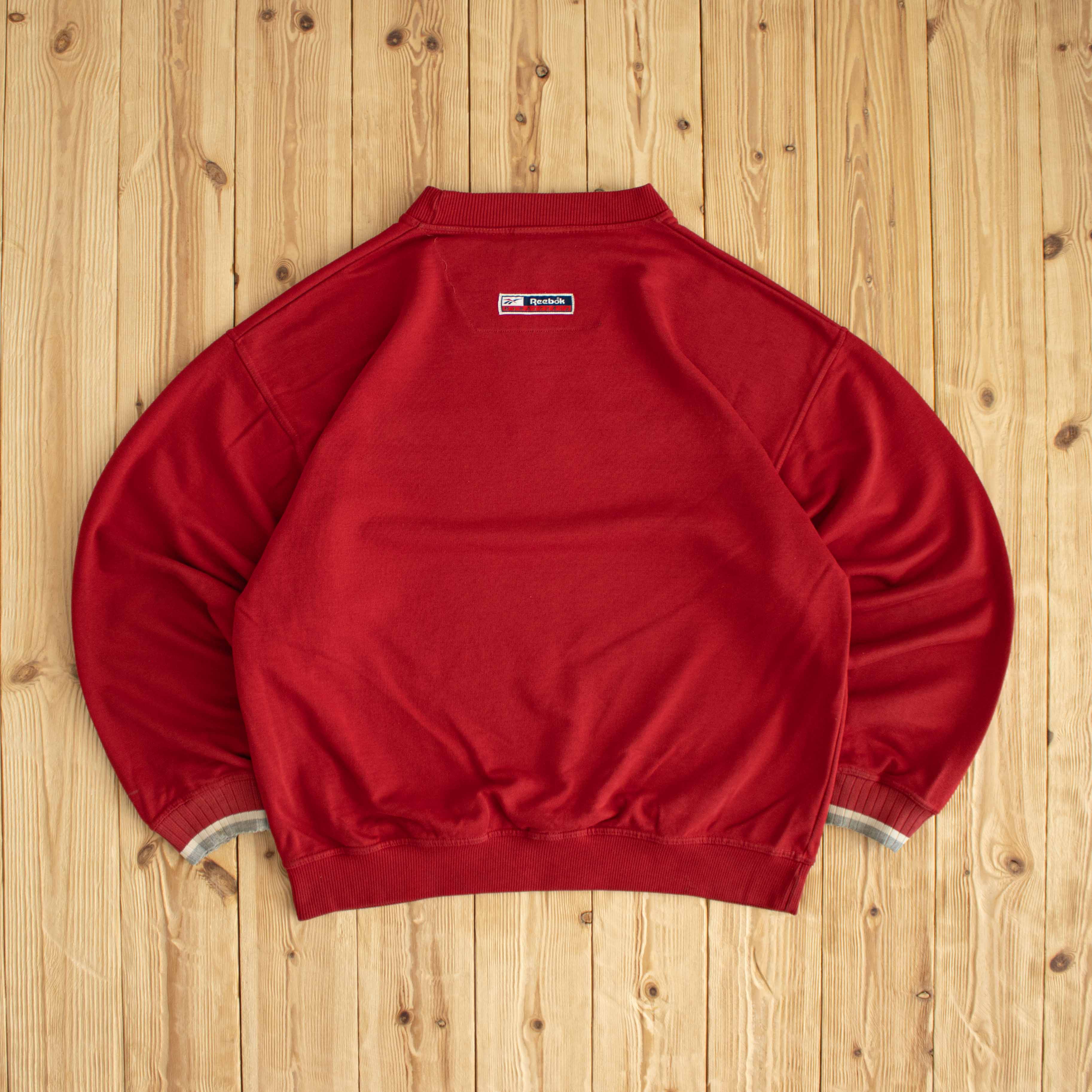 (M/L) Reebok Membership Vintage Embroidered Sweatshirt Red
