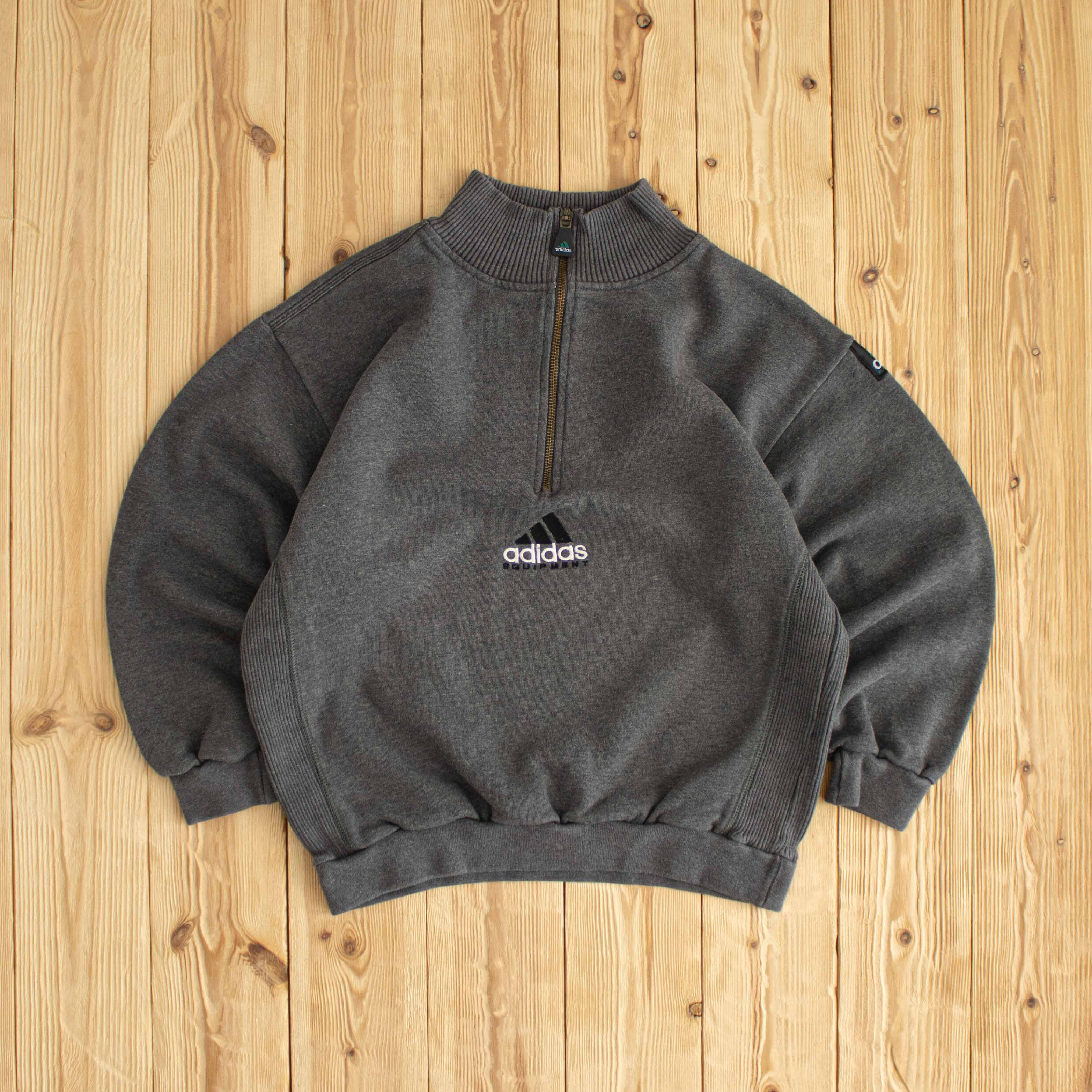 (XS) Adidas Equipment Vintage Embroidered Sweatshirt Gray