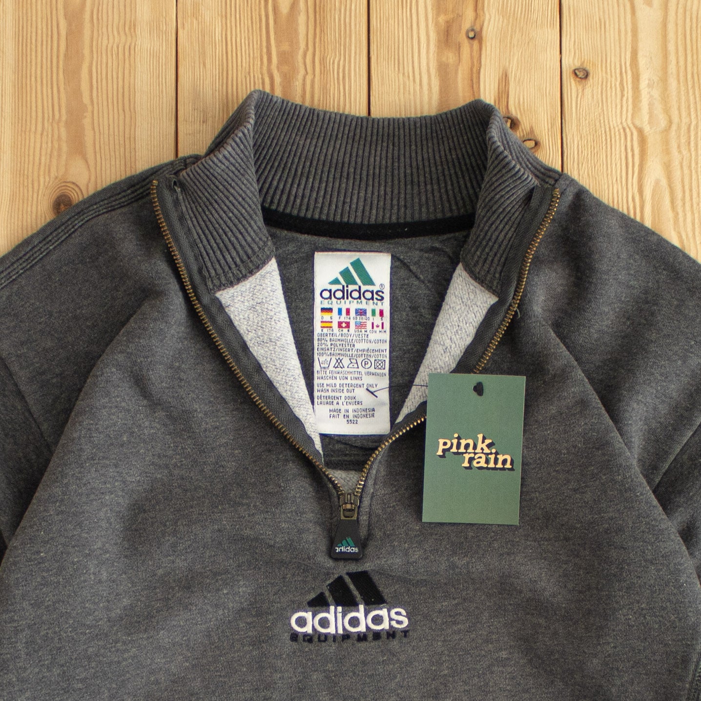(XS) Adidas Equipment Vintage Embroidered Sweatshirt Gray