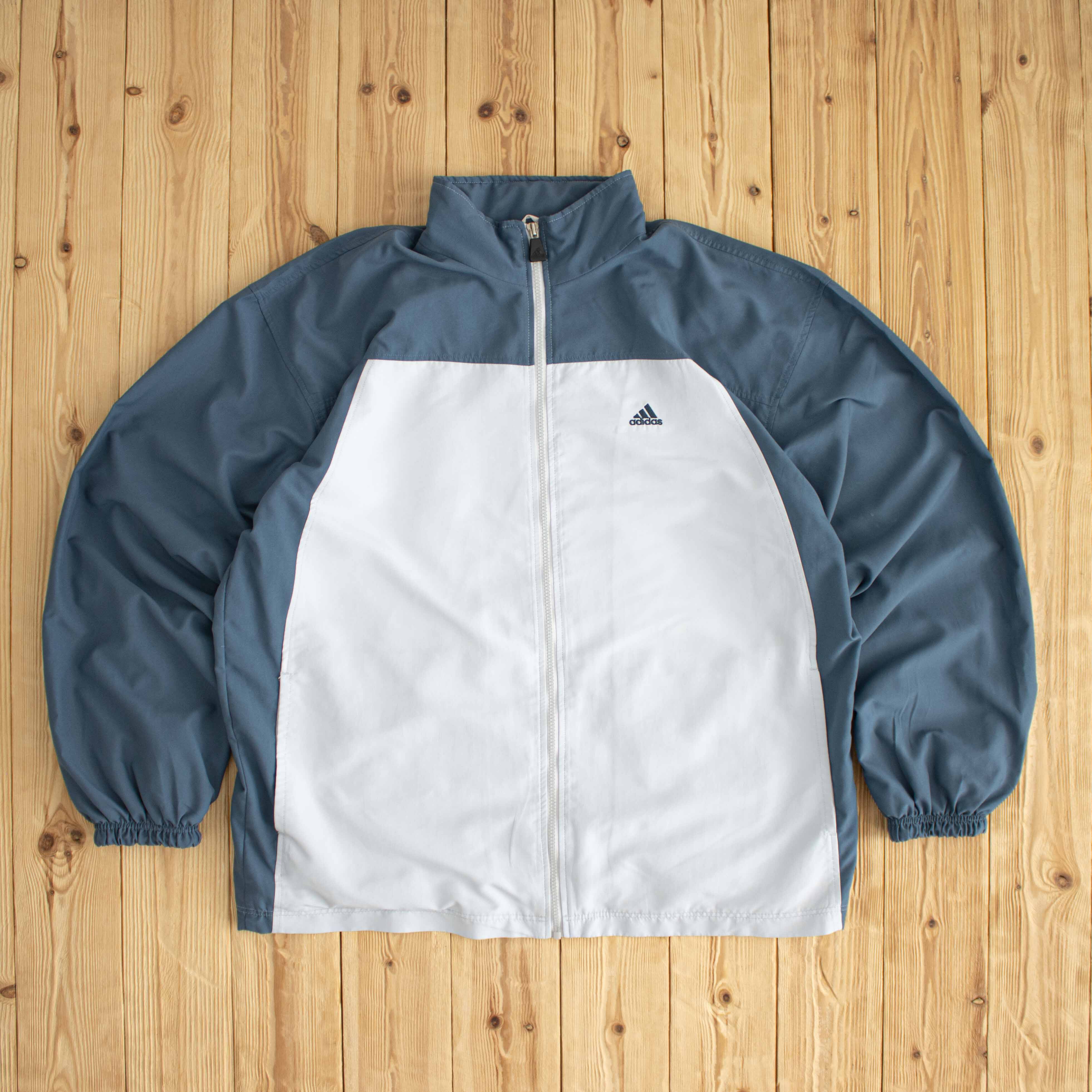 (XL) Adidas Vintage Embroidered Jacket Blue