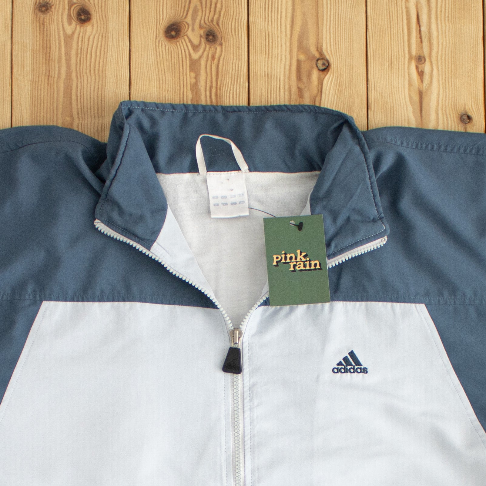 (XL) Adidas Vintage Embroidered Jacket Blue