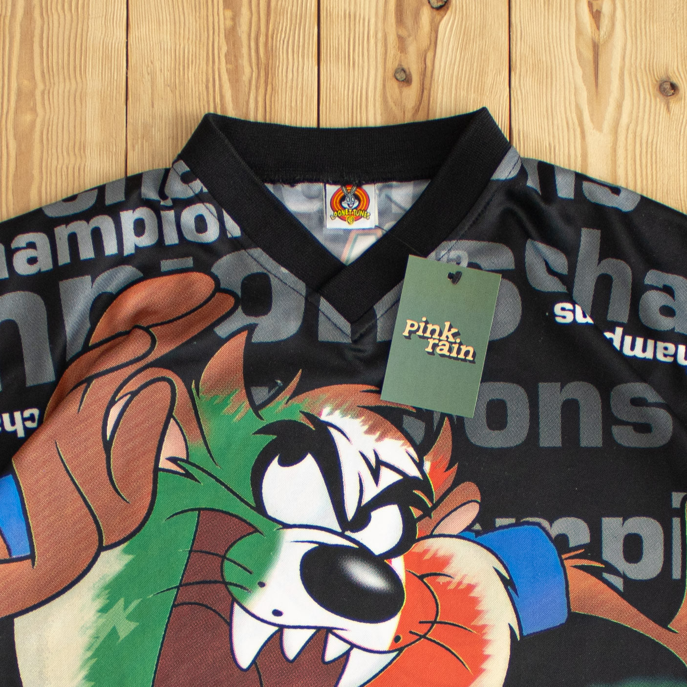 (M) 2000 Looney Tunes Italy Tasmanian Devil Vintage T-Shirt Black