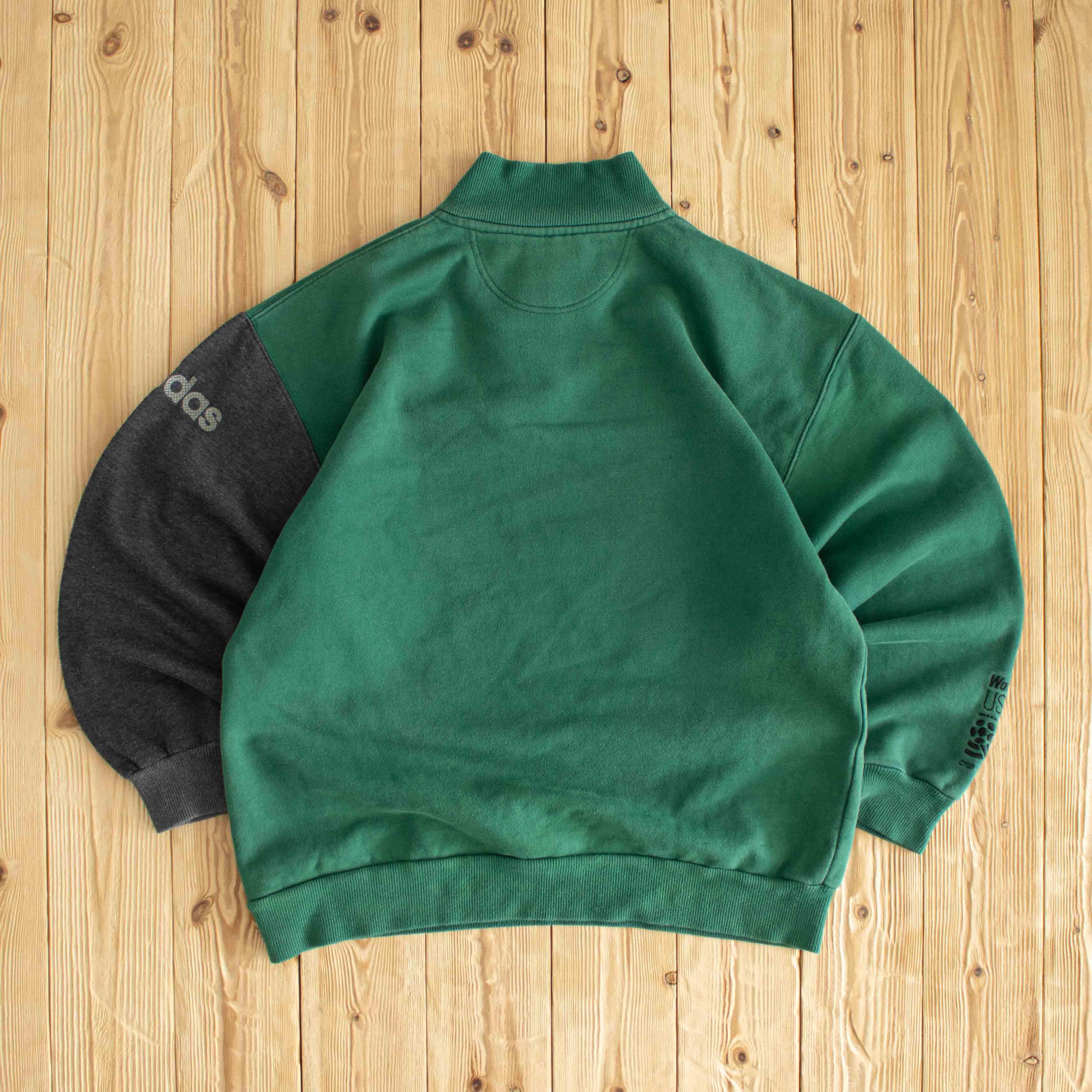 (M) 1994 Adidas World Cup USA Vintage Embroidered Quarter-Zip Green