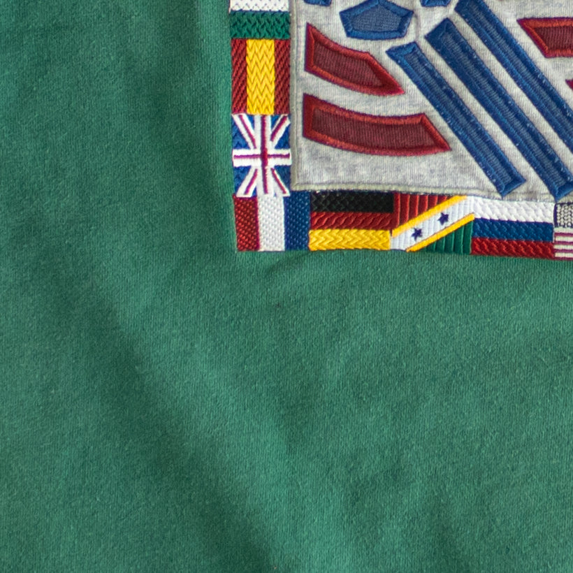 (M) 1994 Adidas World Cup USA Vintage Embroidered Quarter-Zip Green