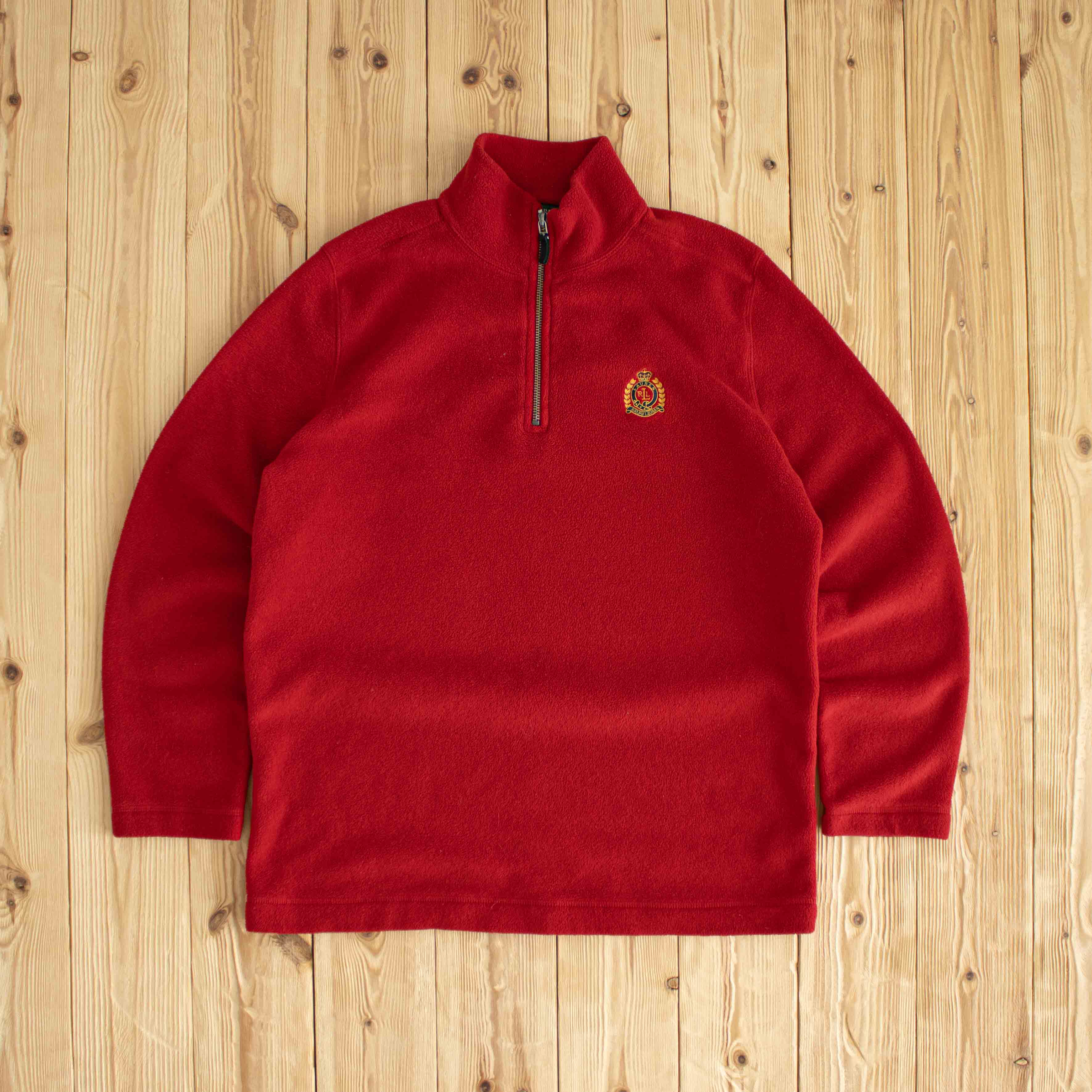 (M) Ralph Lauren Vintage Embroidered Quarter-Zip Red