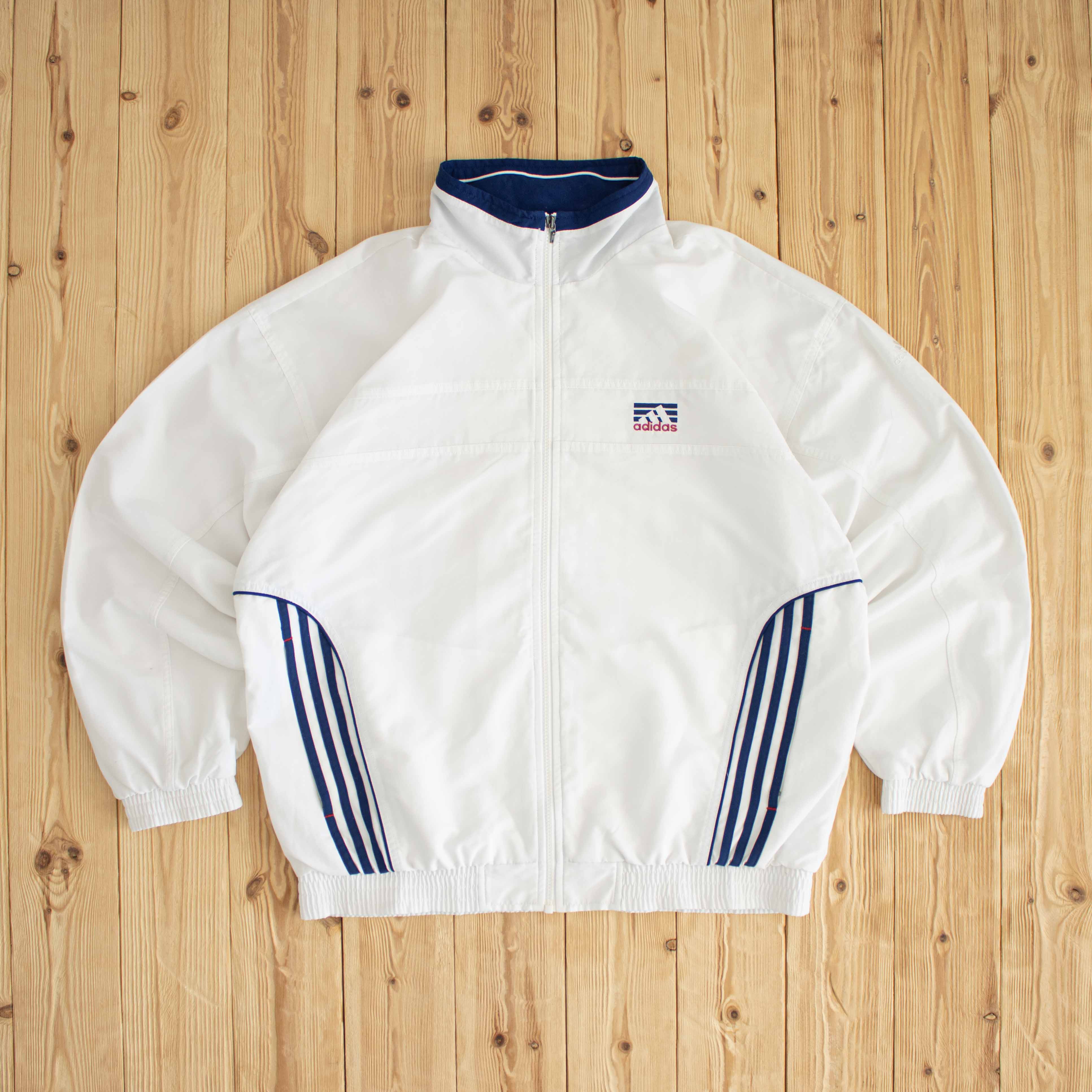 (L/XL) Adidas Vintage Embroidered Jacket White