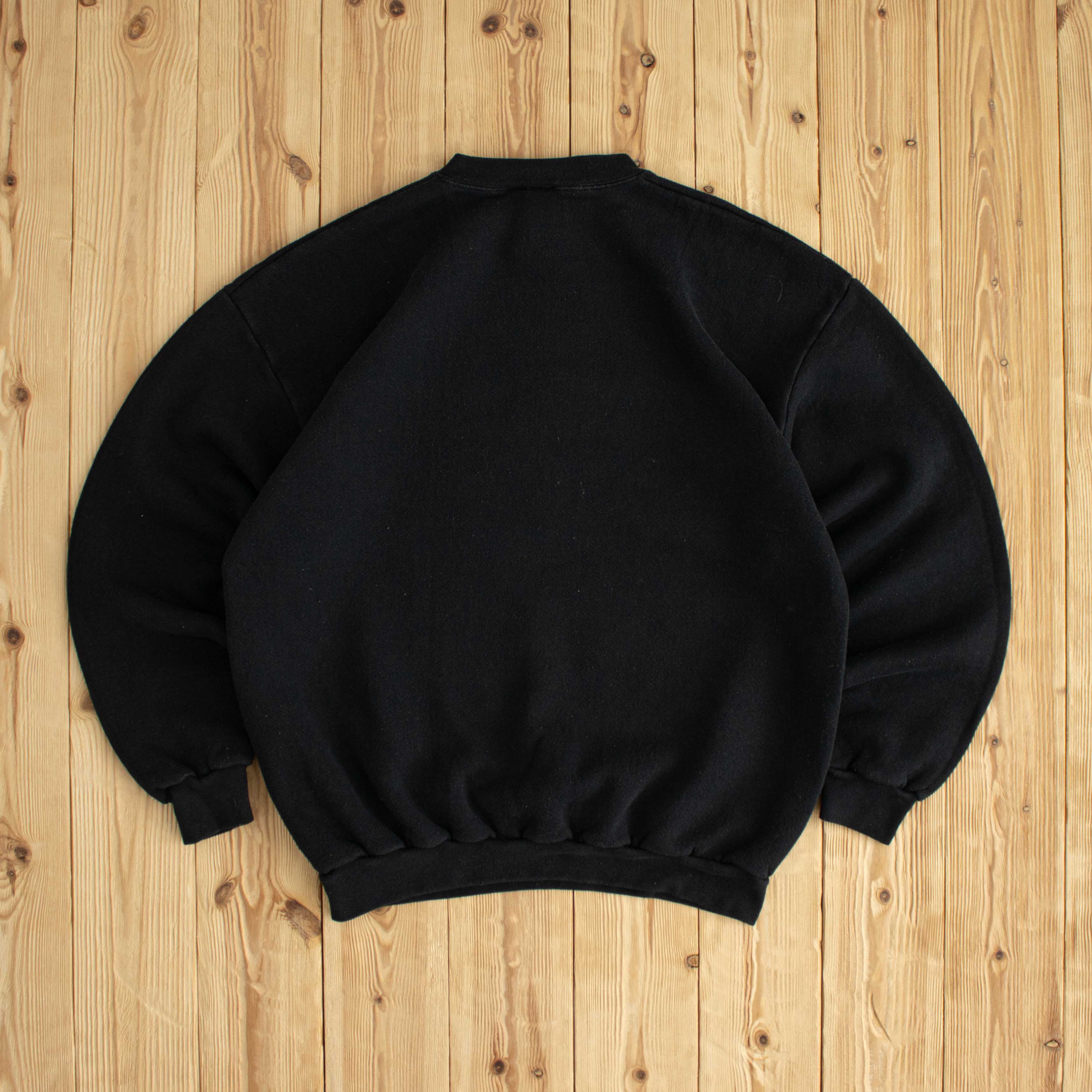 (M) 1998 Logo 7 Super Bowl Sand Diego Vintage Embroidered Sweatshirt Black