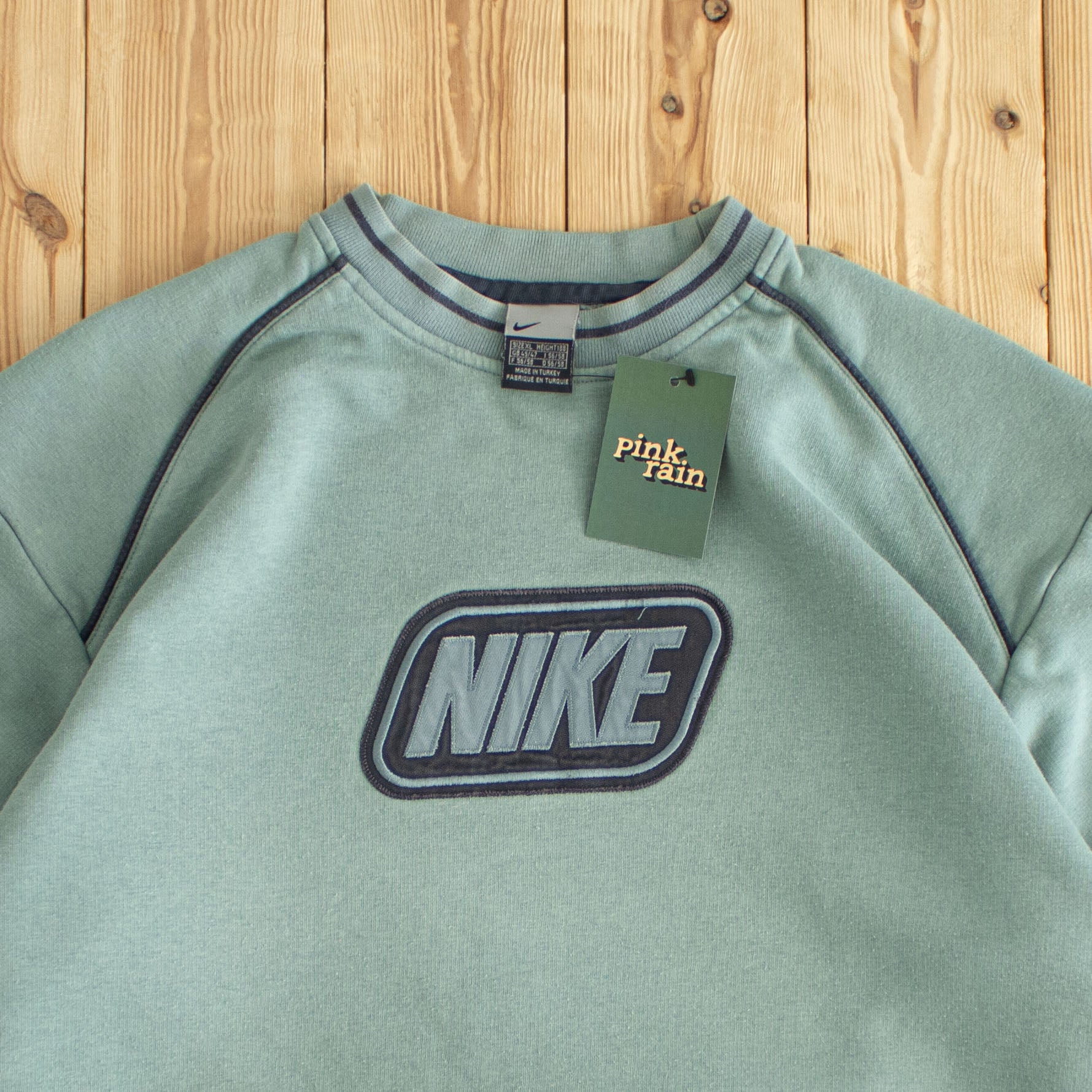 (XL) Nike Spell Out Vintage Embroidered Sweatshirt Green