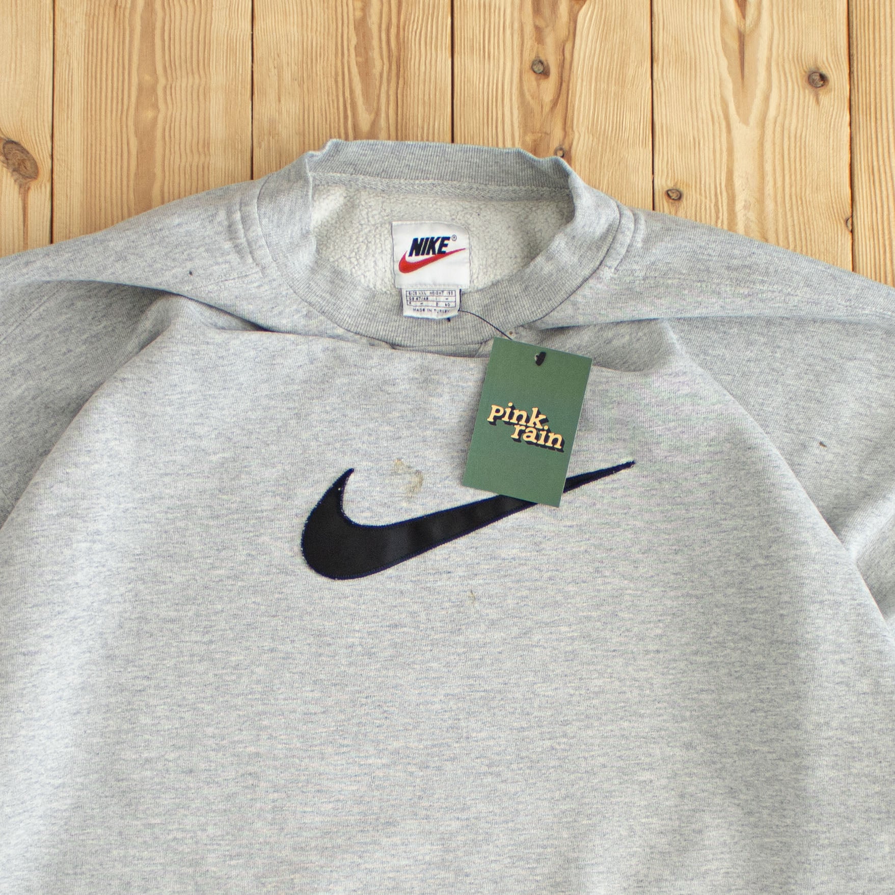 (XL) Nike Swoosh Vintage Embroidered Sweatshirt Gray