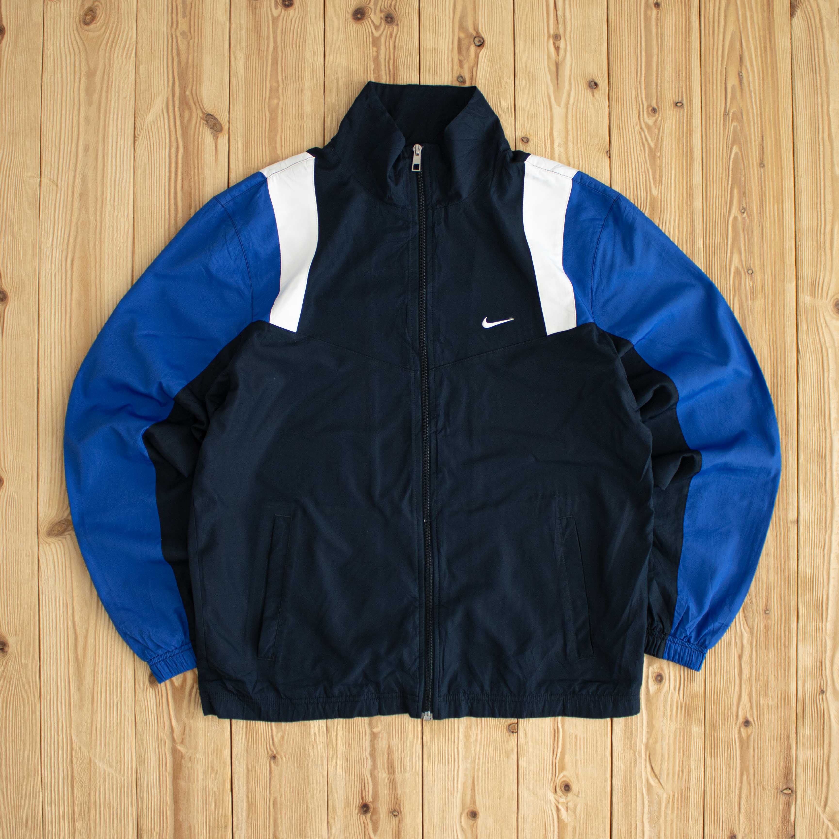 (M/L) Nike Essential Embroidered Jacket Black Blue