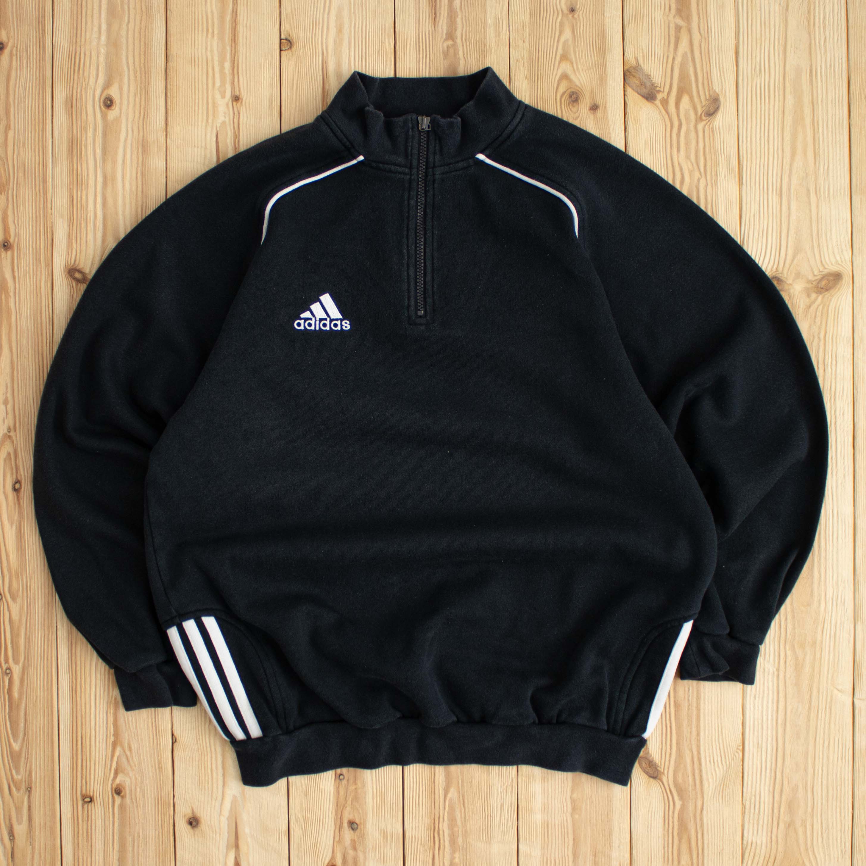 (S) Vintage Adidas Essential Embroidered Quarter-Zip Sweatshirt