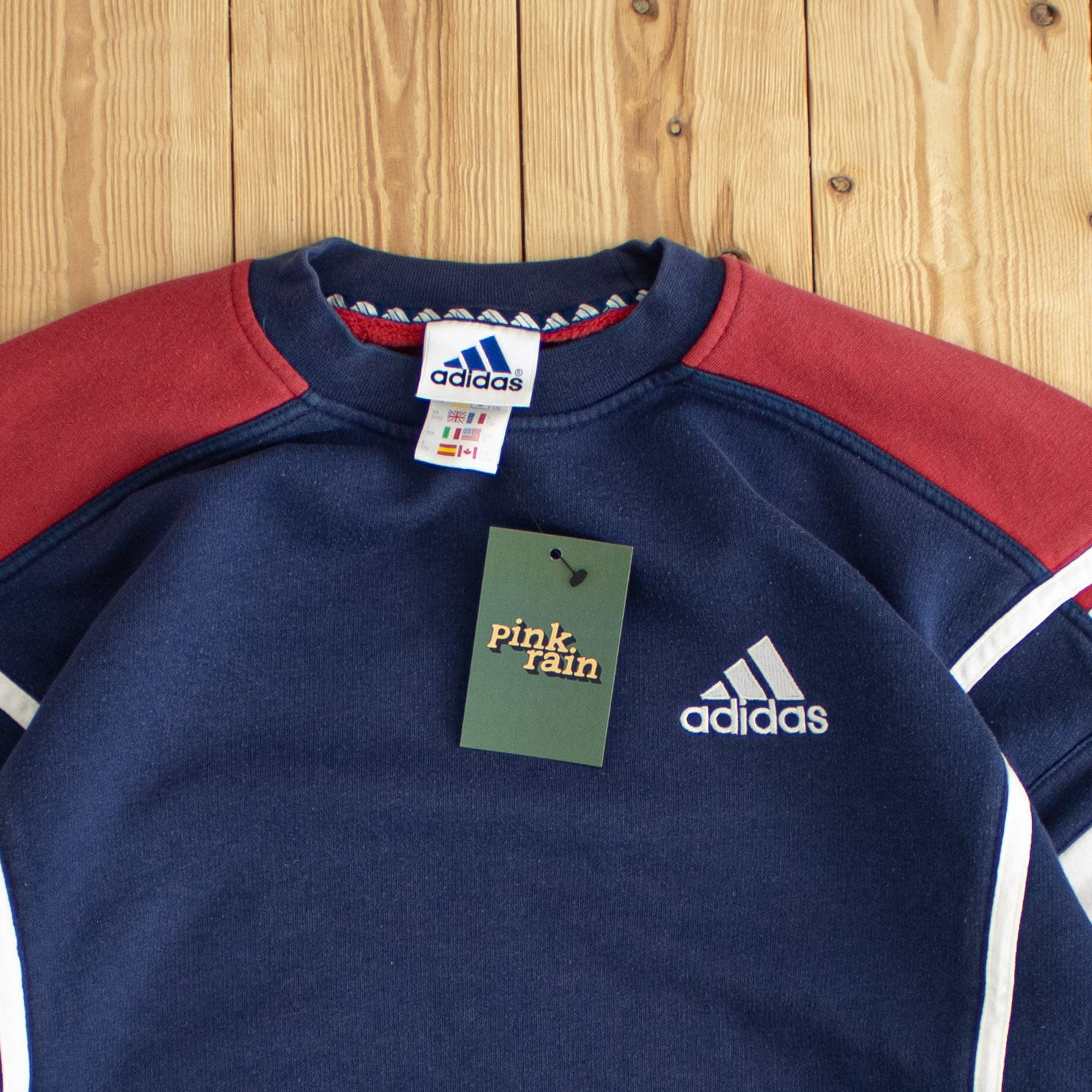 (M) Adidas Vintage Essential Embroidered Sweatshirt Blue