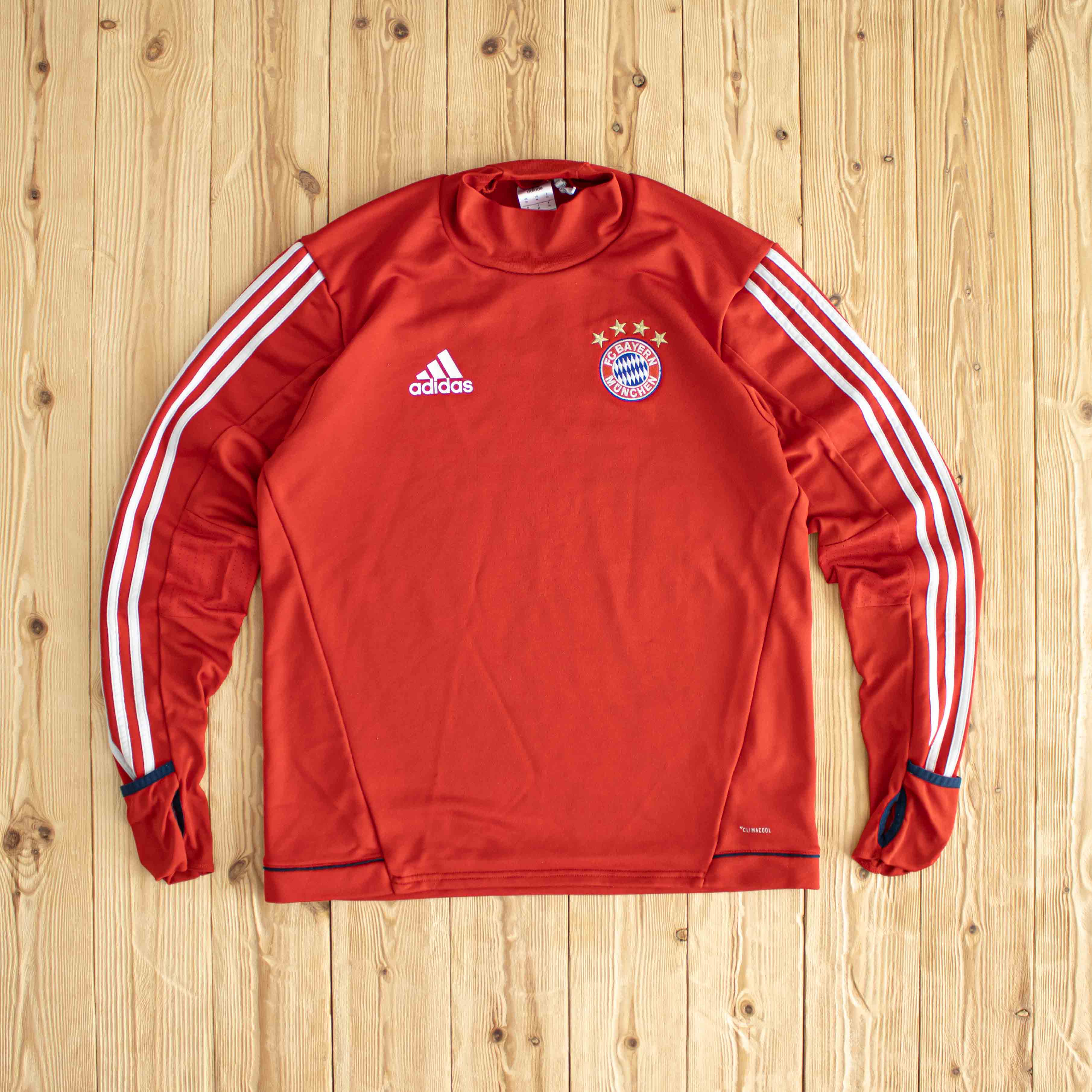 (M/L) Adidas Climacool F.C. Bayern Embroidered Longsleeve Red