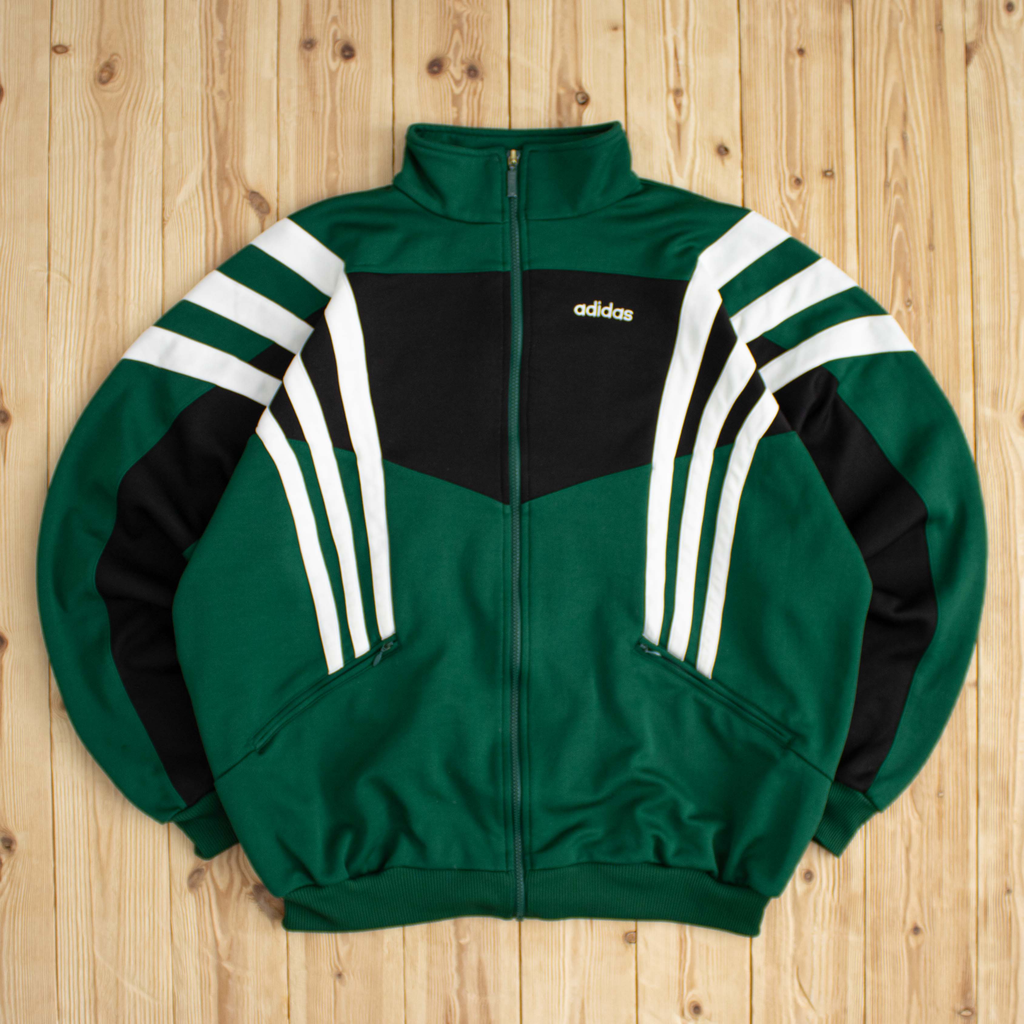 (XL) Vintage Adidas Embroidered Full-Zip Sweatshirt