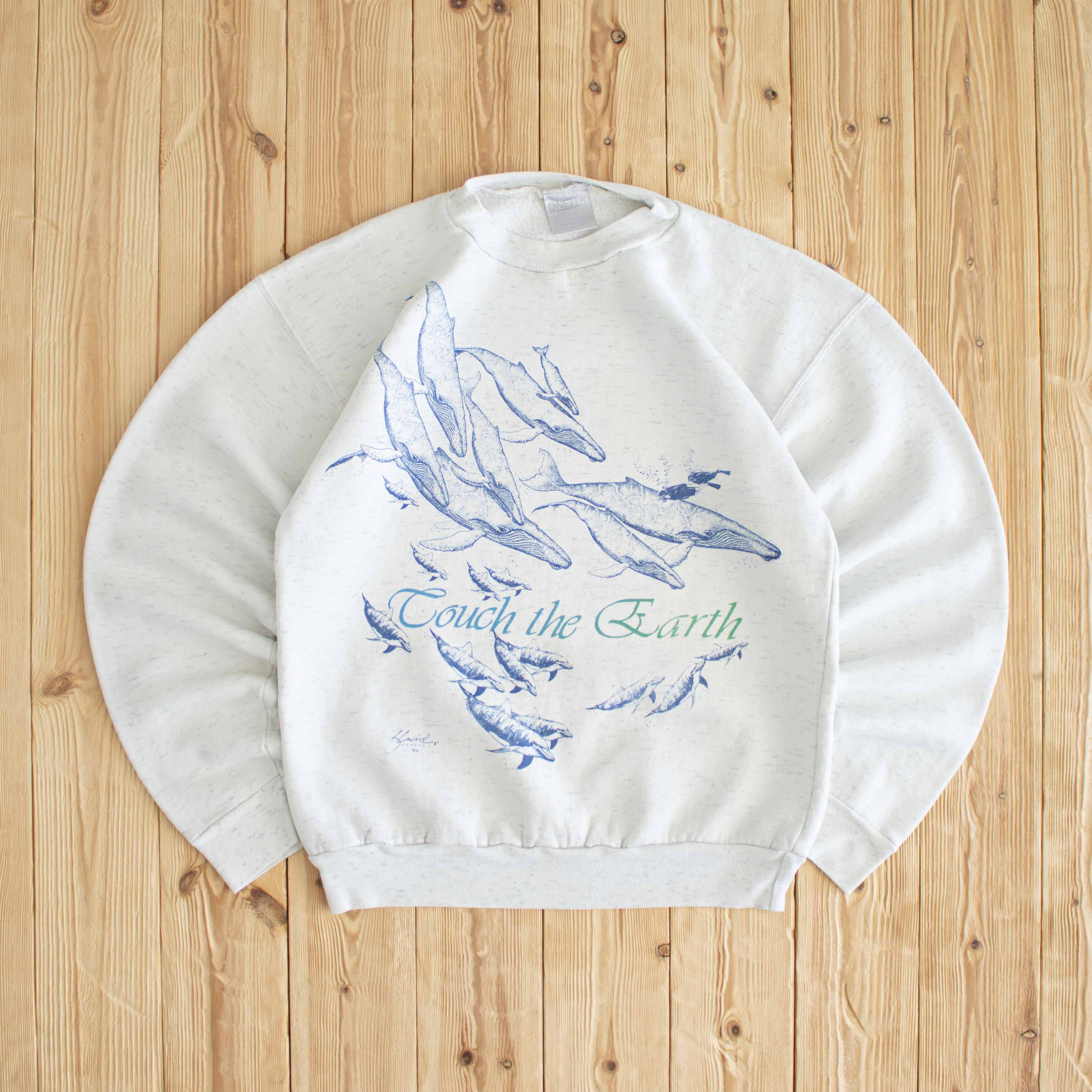 (M) 1993 Oneita 'Touch The Earth" Vintage Sweatshirt White
