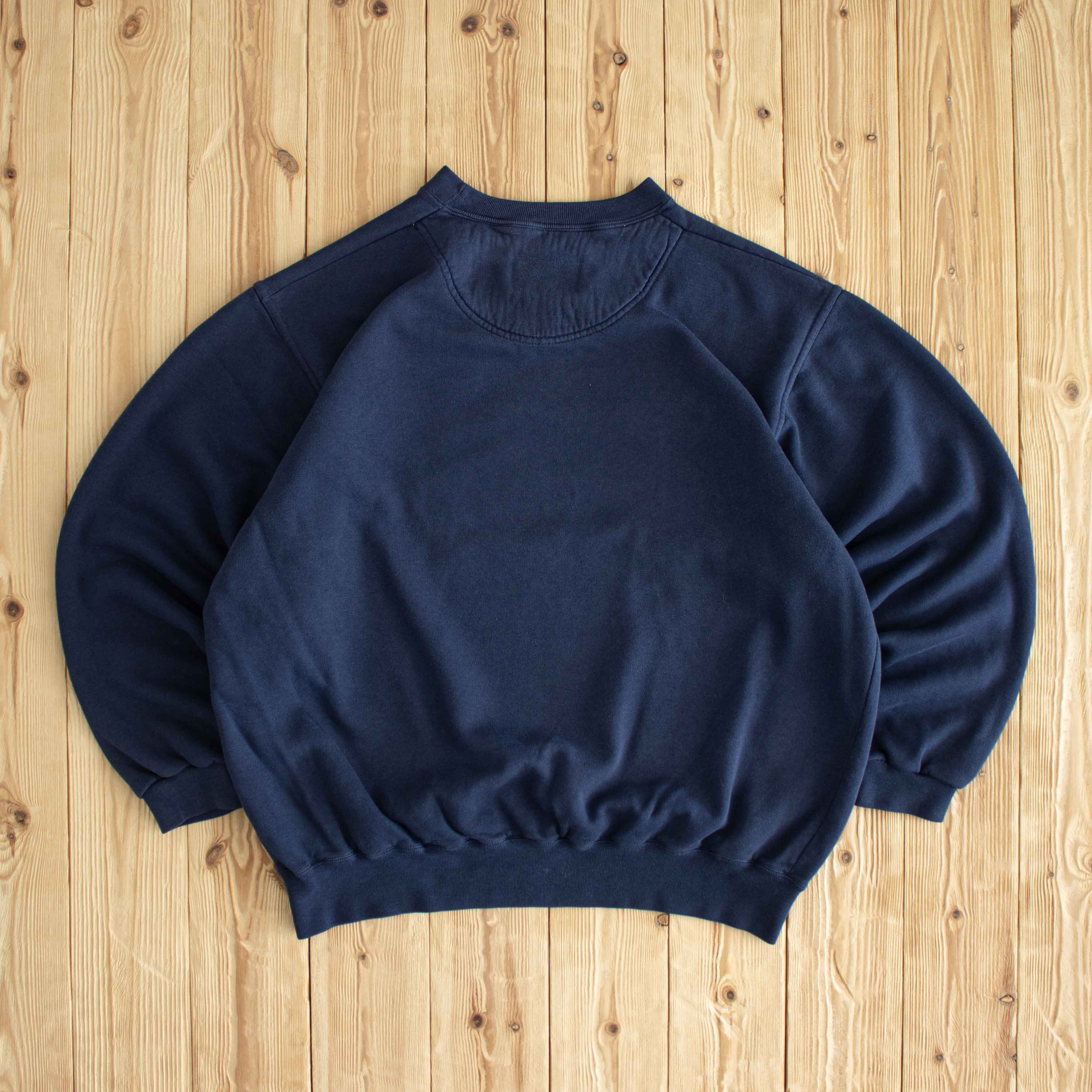 (L) Champion Vintage Embroidered Sweatshirt Blue