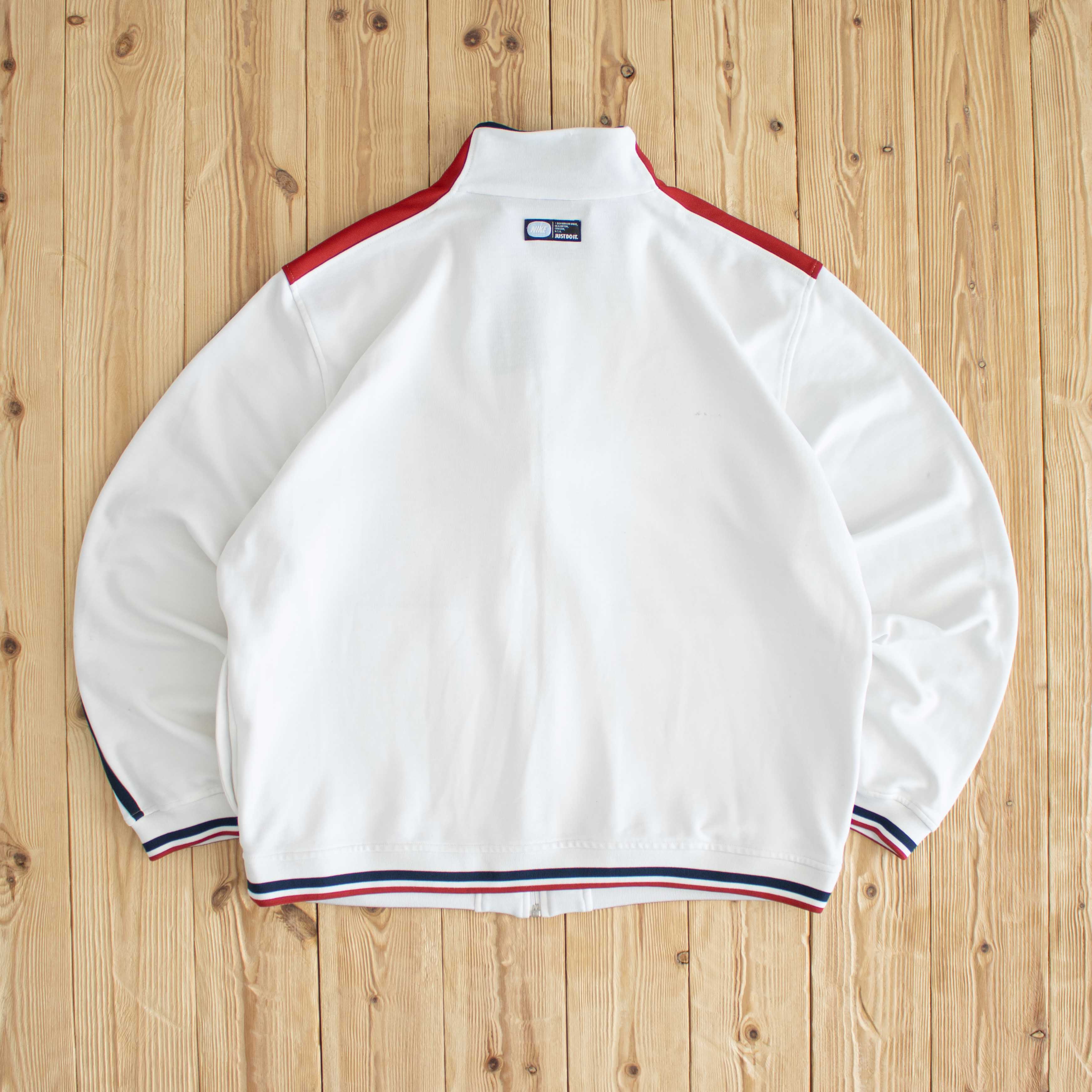 (M) Nike USA 'Just Do It' Vintage Full-Zip Sweatshirt White