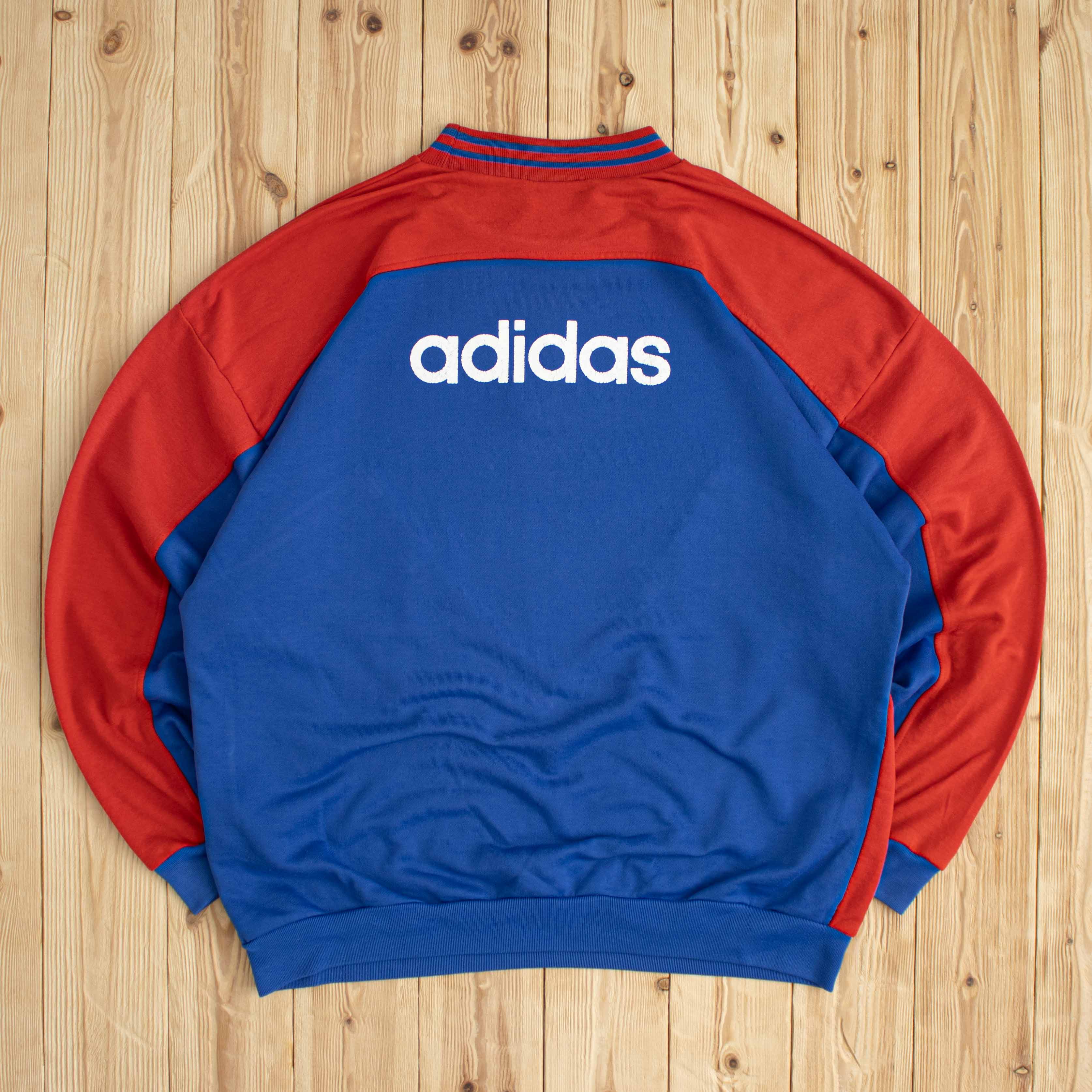 (L/XL) 1995 Adidas F.C. Bayern München Embroidered Sweatshirt