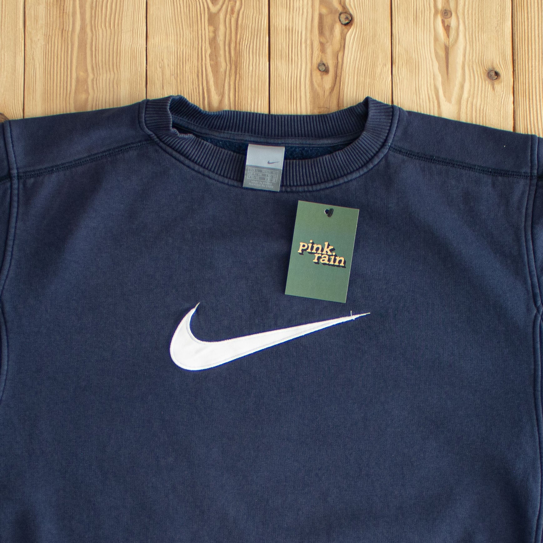 (M) Nike Swoosh Vintage Embroidered Sweatshirt Blue