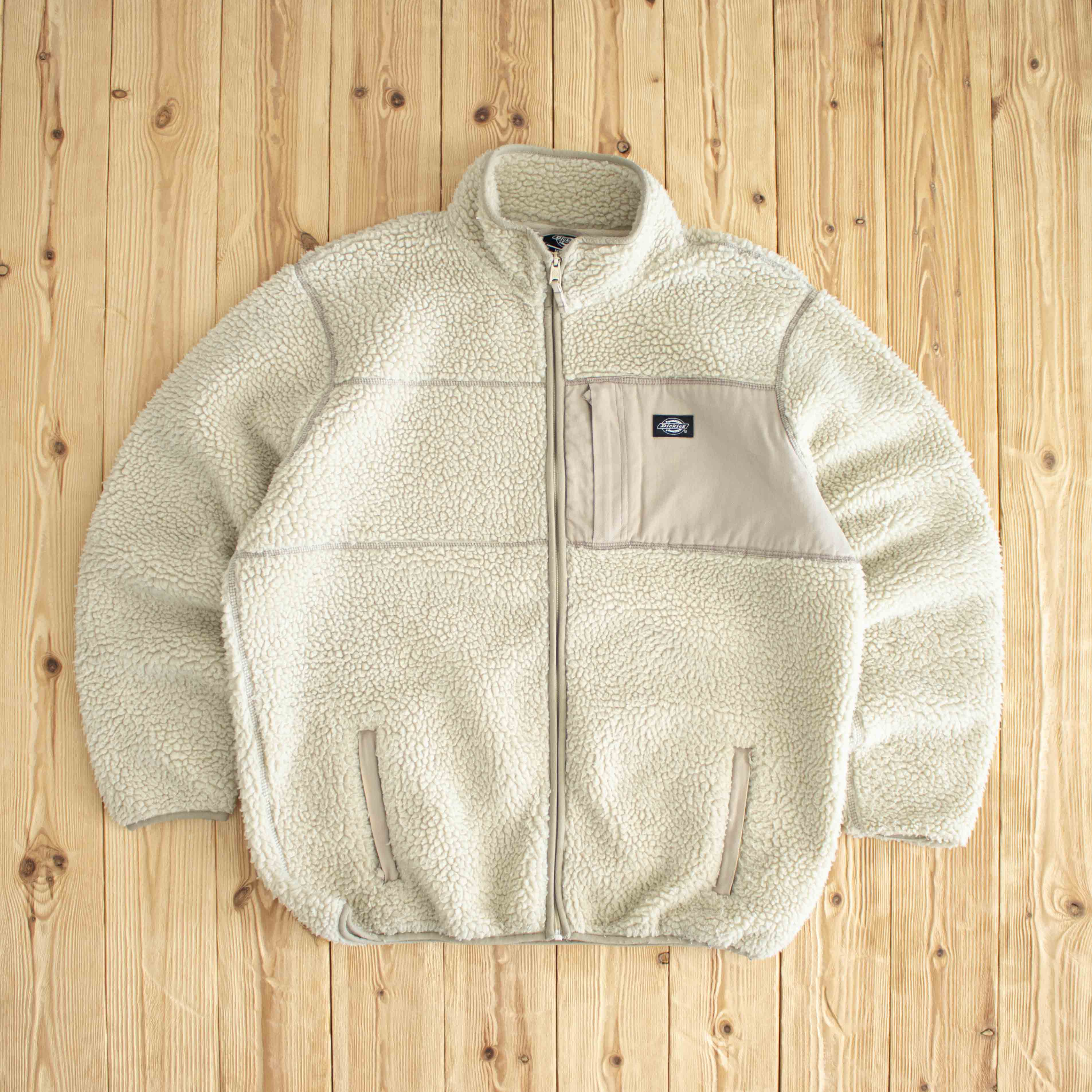 (L) Dickies Fleece Full-Zip Jacket/Sweatshirt Beige