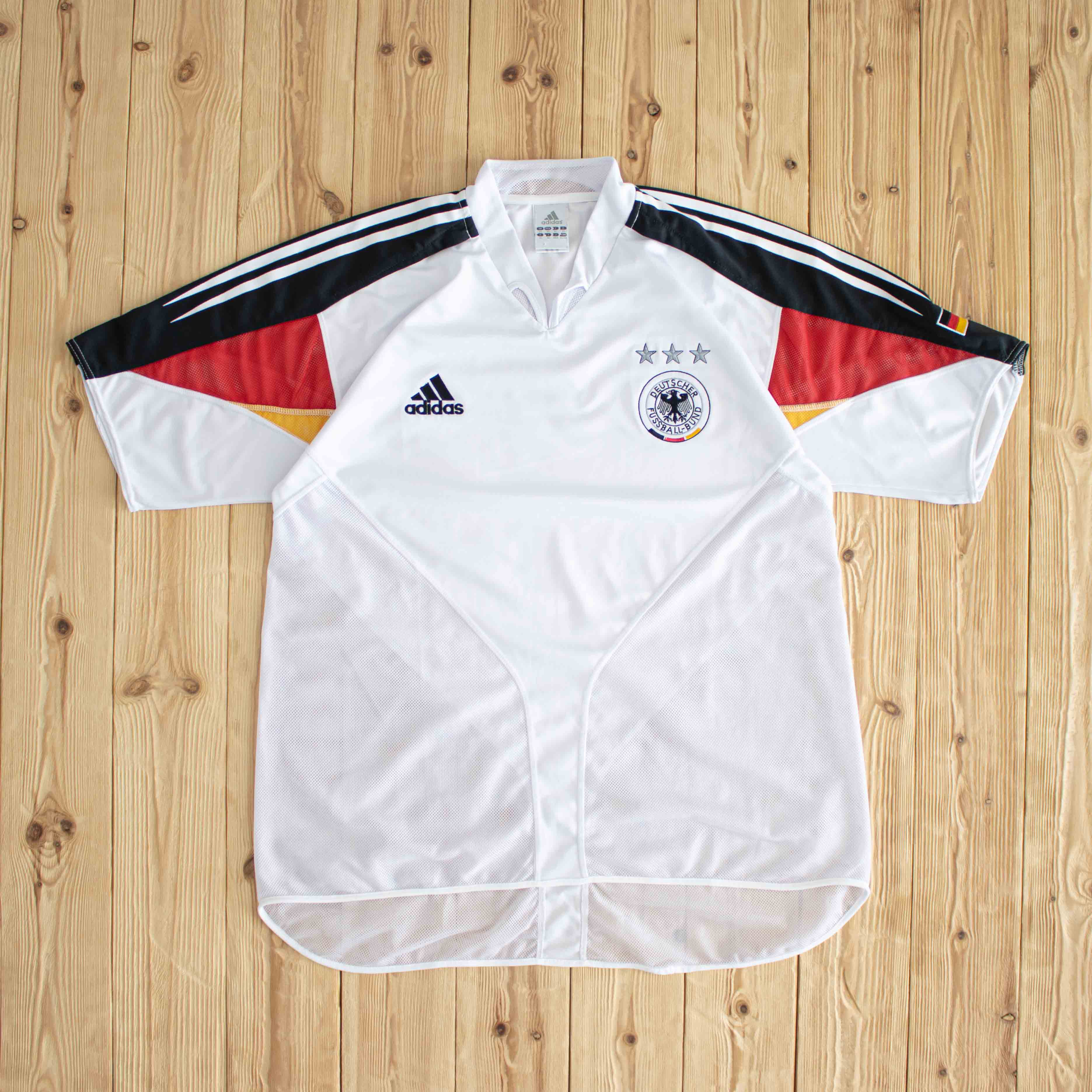 (L) Adidas Deutscher Fussball-Bund Vintage Embroidered T-Shirt White