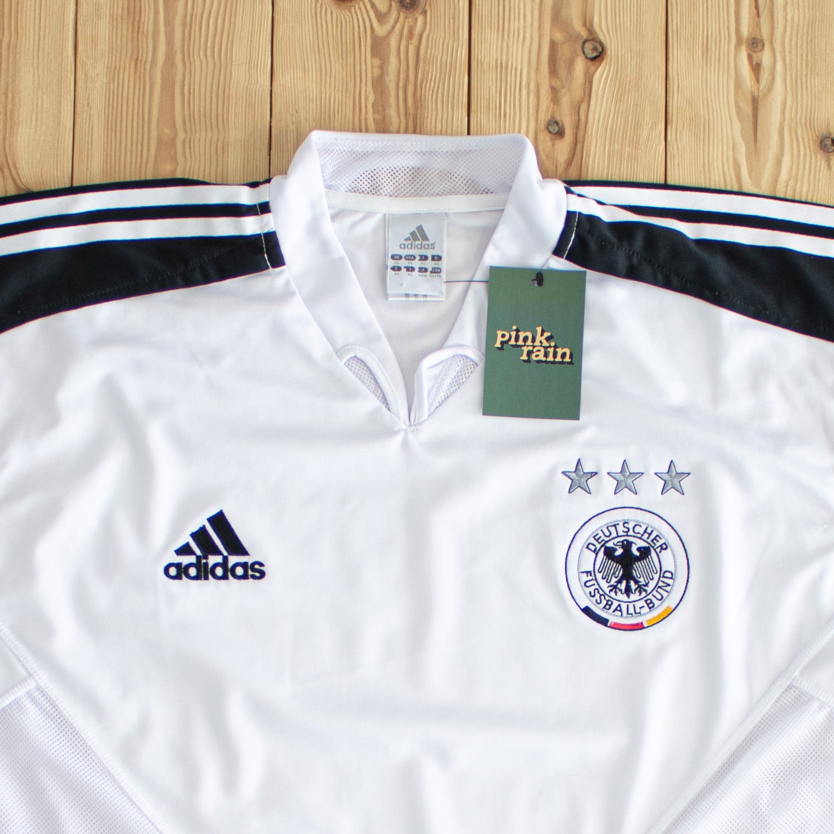 (L) Adidas Deutscher Fussball-Bund Vintage Embroidered T-Shirt White
