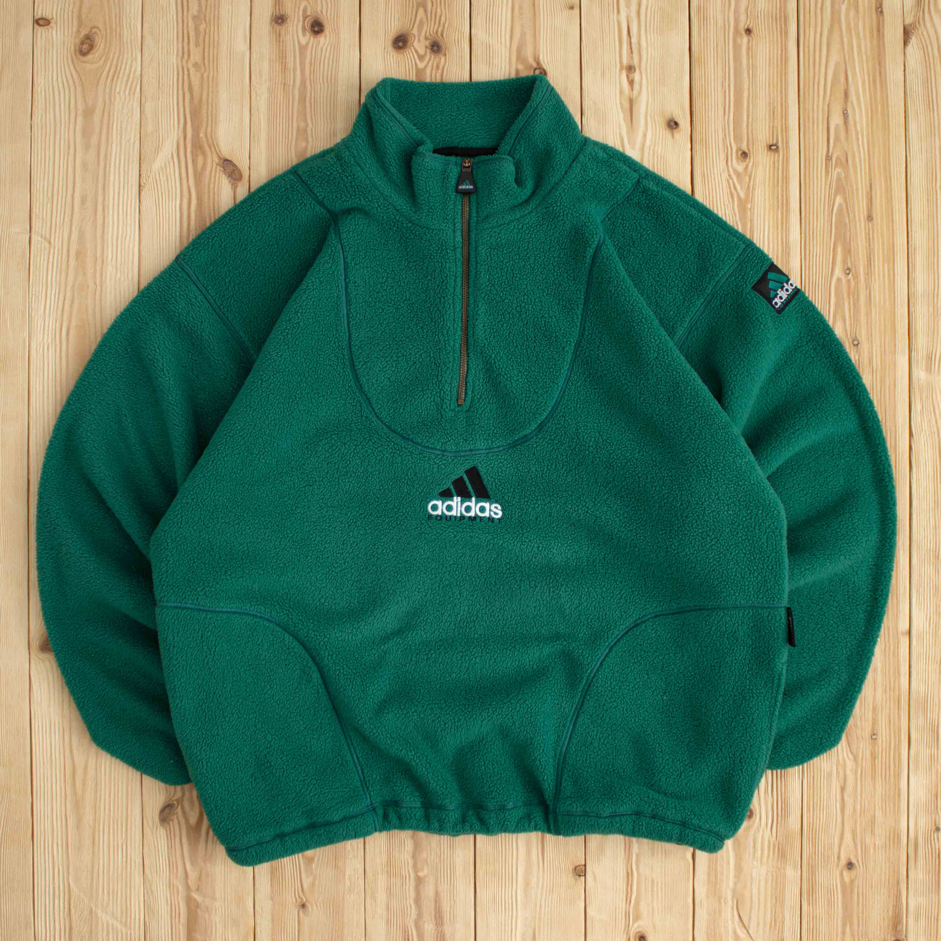 (L) Vintage Adidas Equipment Embroidered Fleece Quarter-Zip