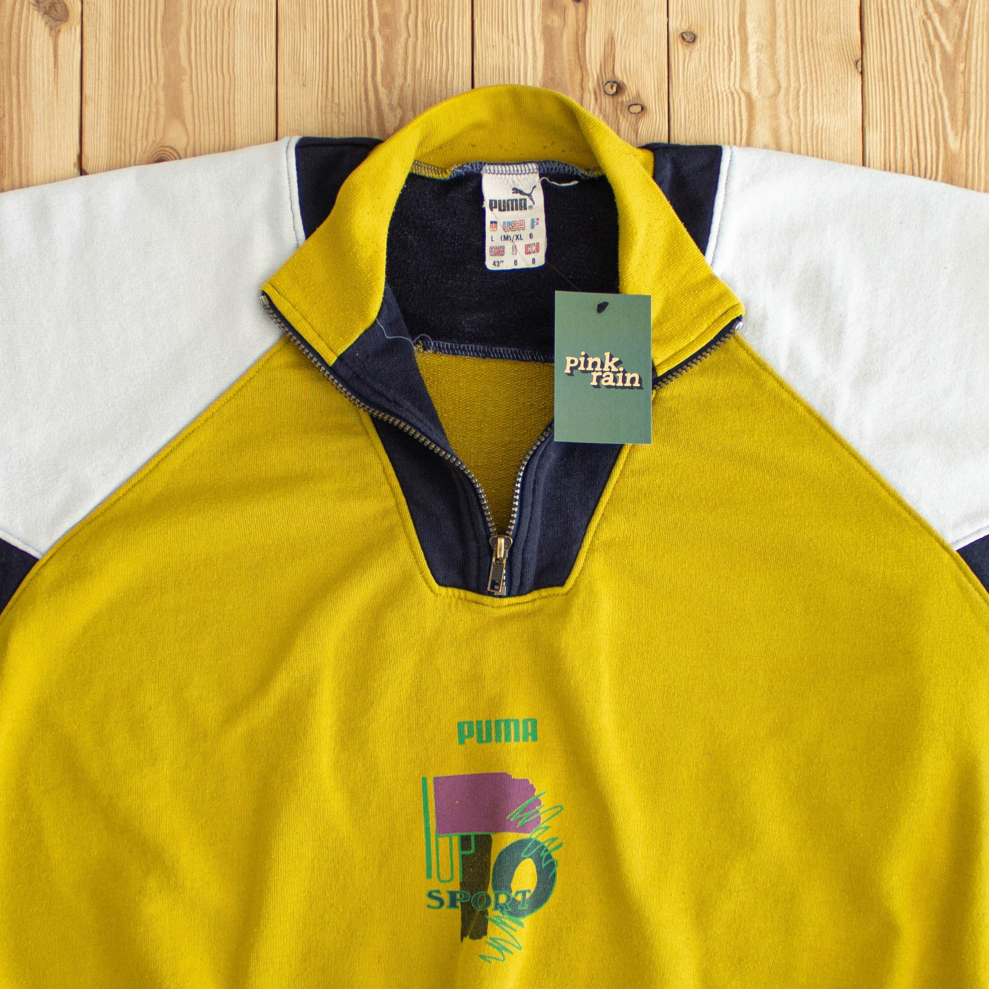 (L/XL) Puma Sport Vintage Quarter-Zip Yellow