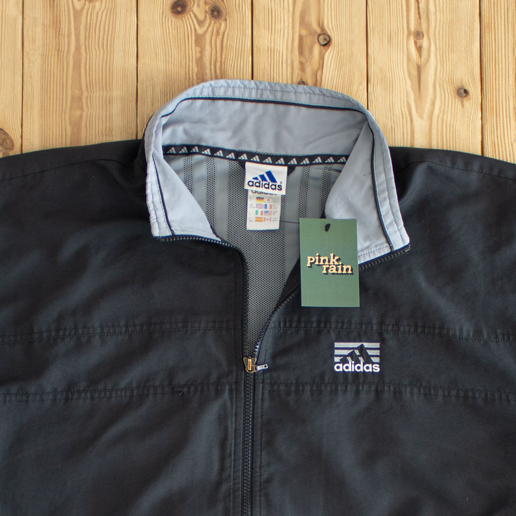 (L) Adidas Vintage Embroidered Jacket Black