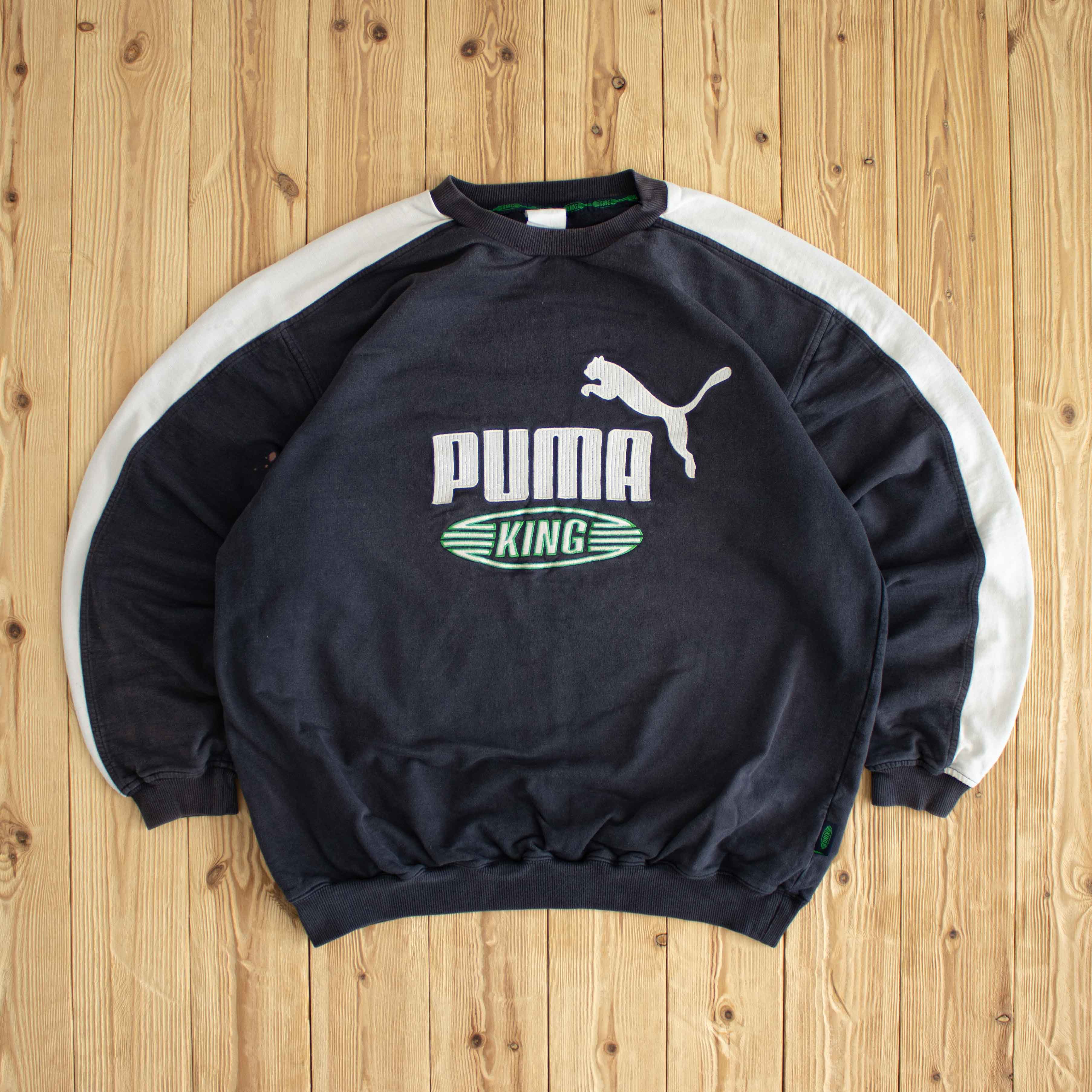 (L) Puma King Vintage Embroidered Sweatshirt Blue