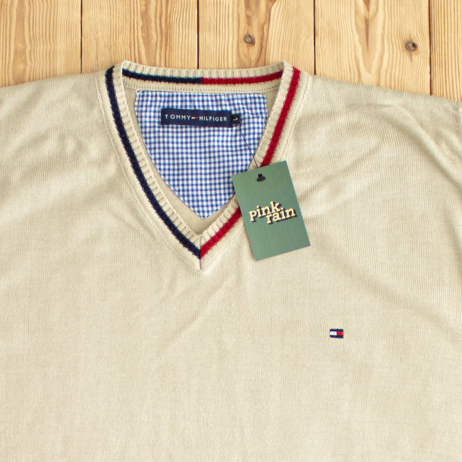 (XL) Tommy Hilfiger Vintage Embroidered Vest Beige
