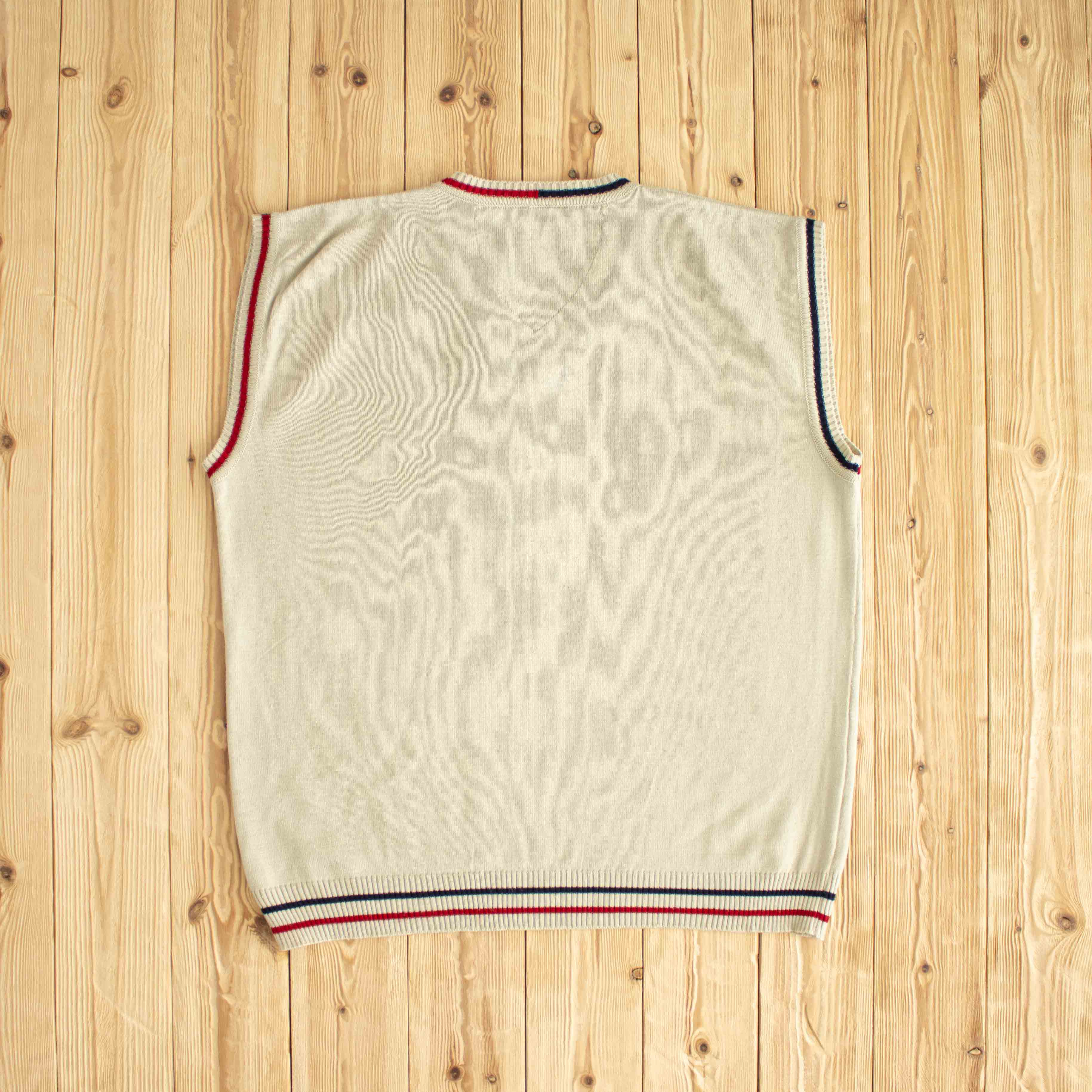 (XL) Tommy Hilfiger Vintage Embroidered Vest Beige