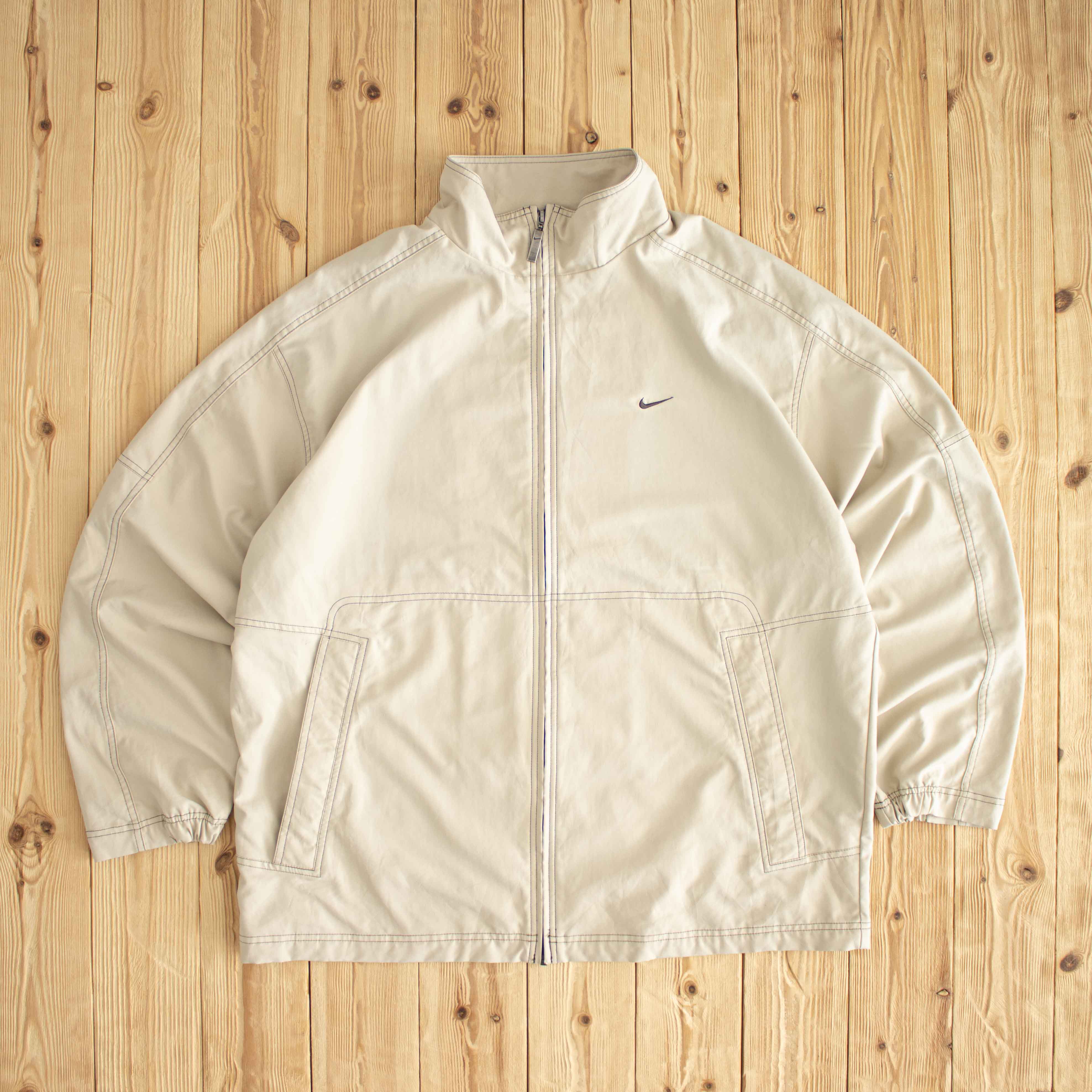 (XL) Nike Vintage Essential Embroidered Jacket Beige