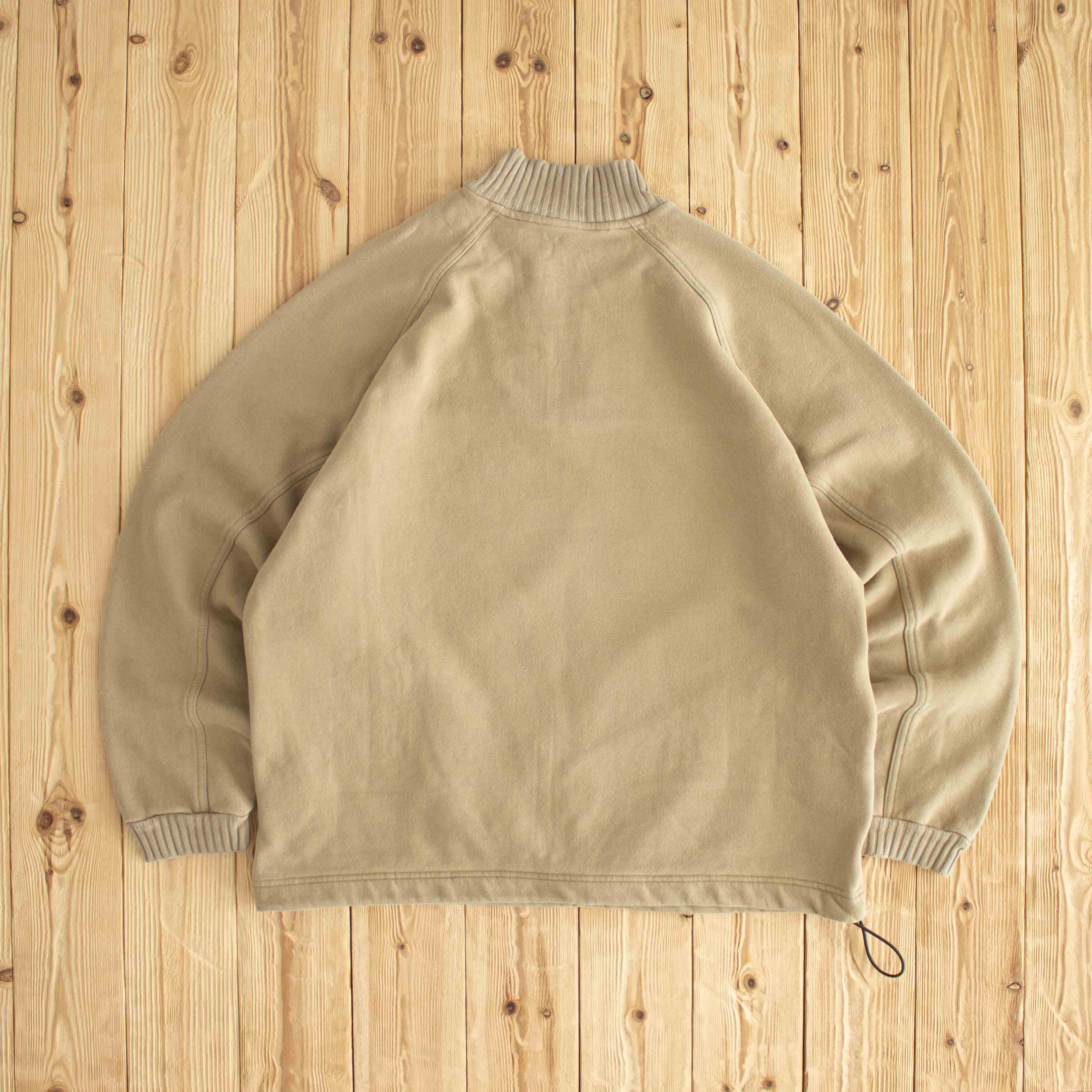 (L) Nike Vintage Essential Embroidered Quarter-Zip Beige Brown