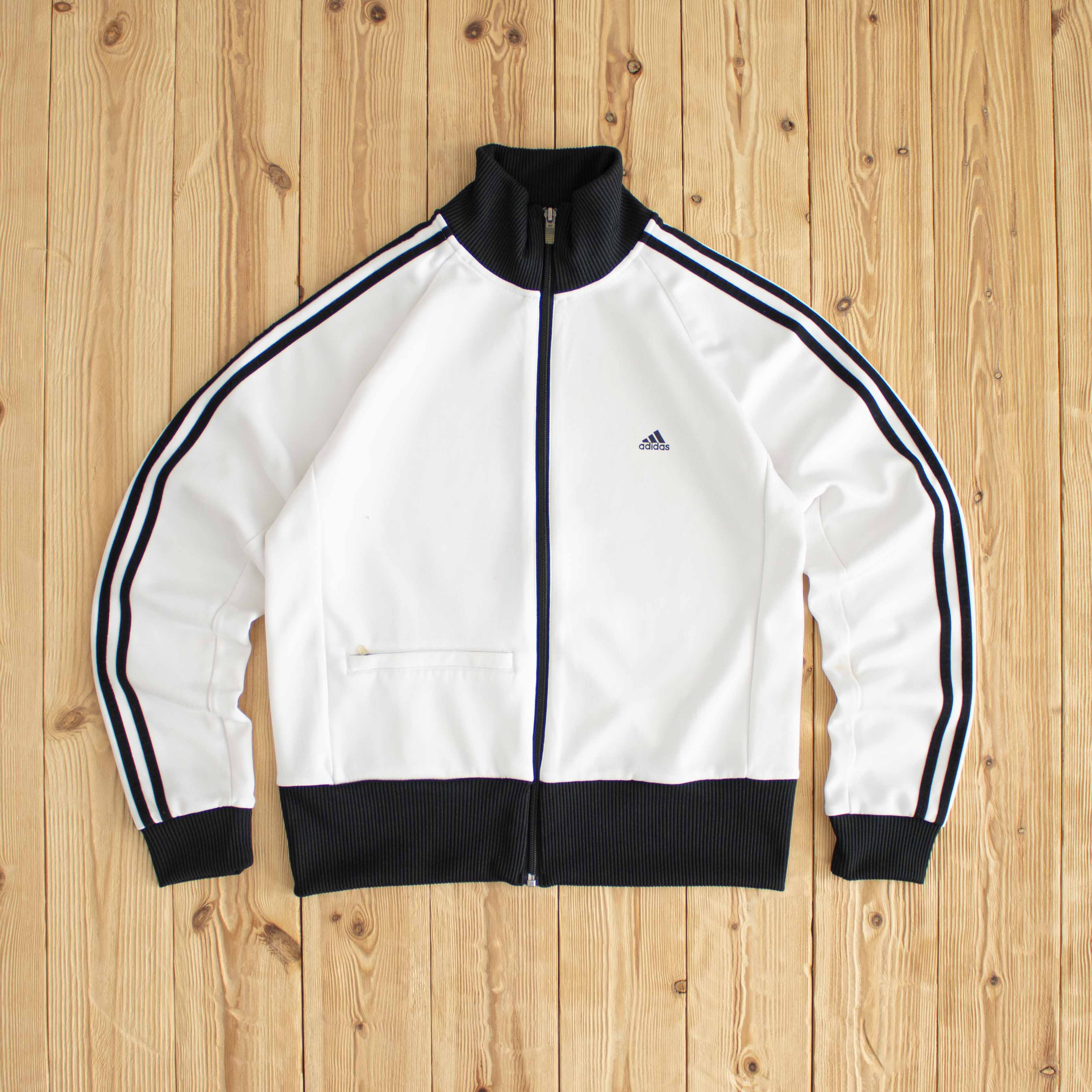 (S) Adidas Vintage Full-Zip Sweatshirt White