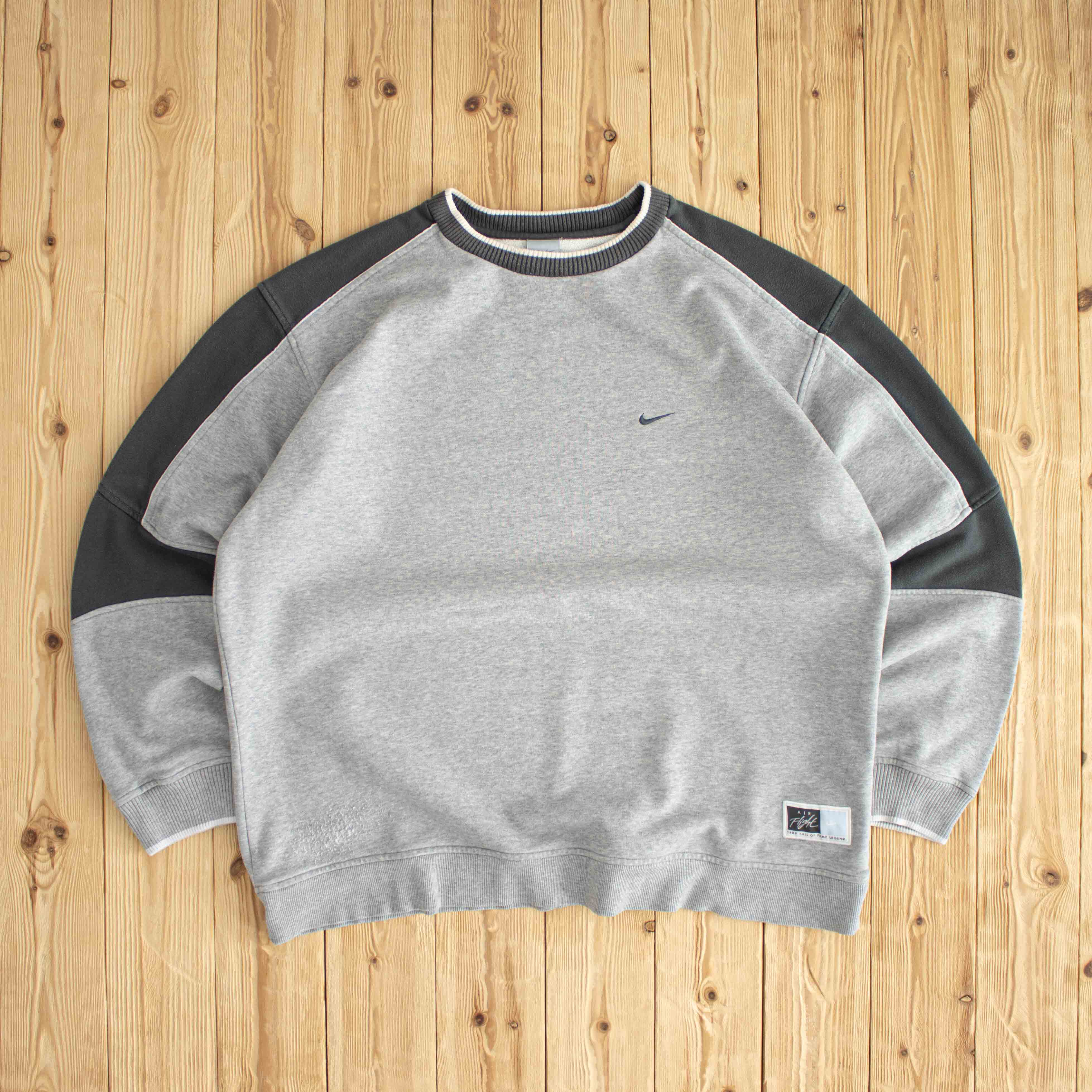 (XL) Nike Air Flight Vintage Embroidered Sweatshirt Gray