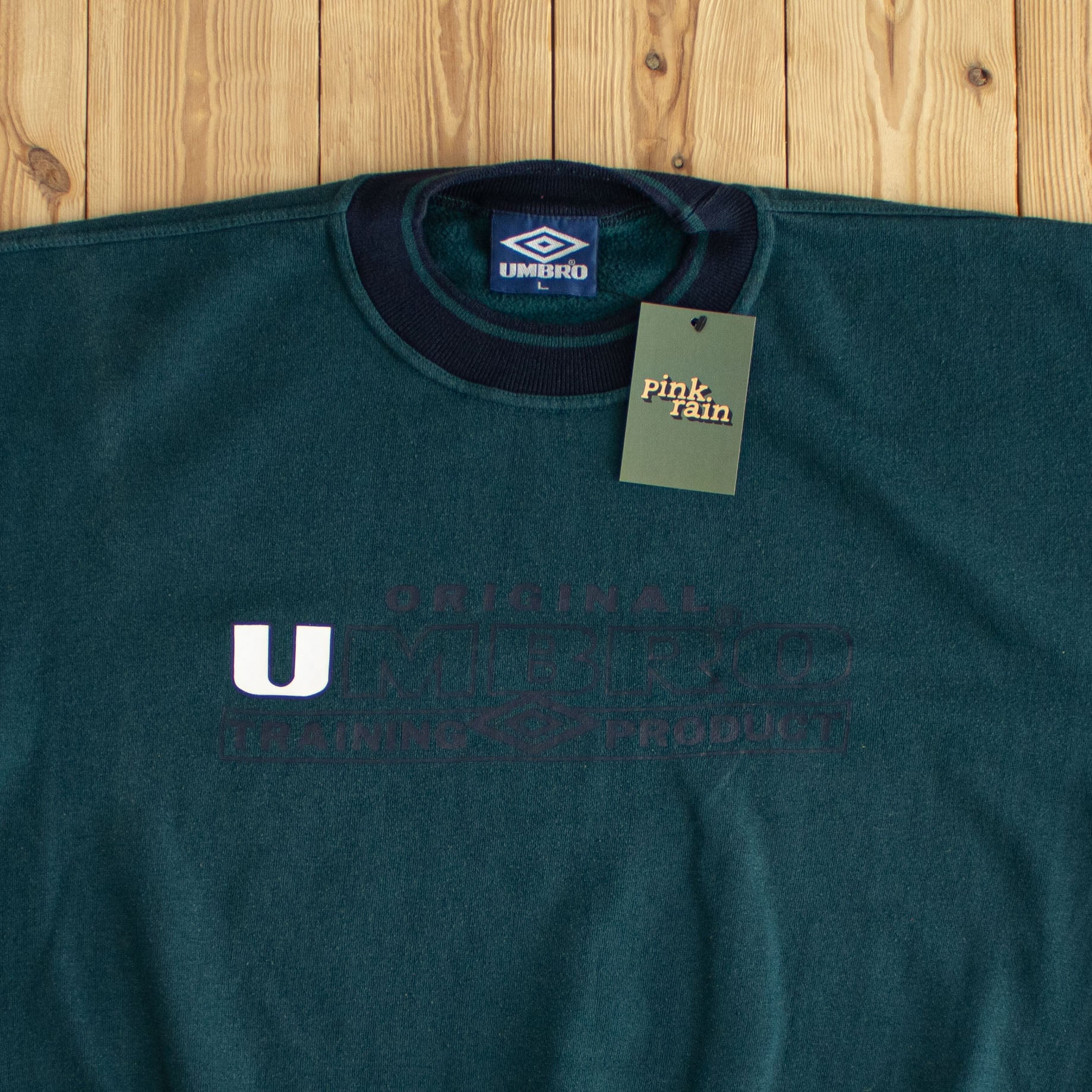 (L) Umbro Spell Out Vintage Sweatshirt Green