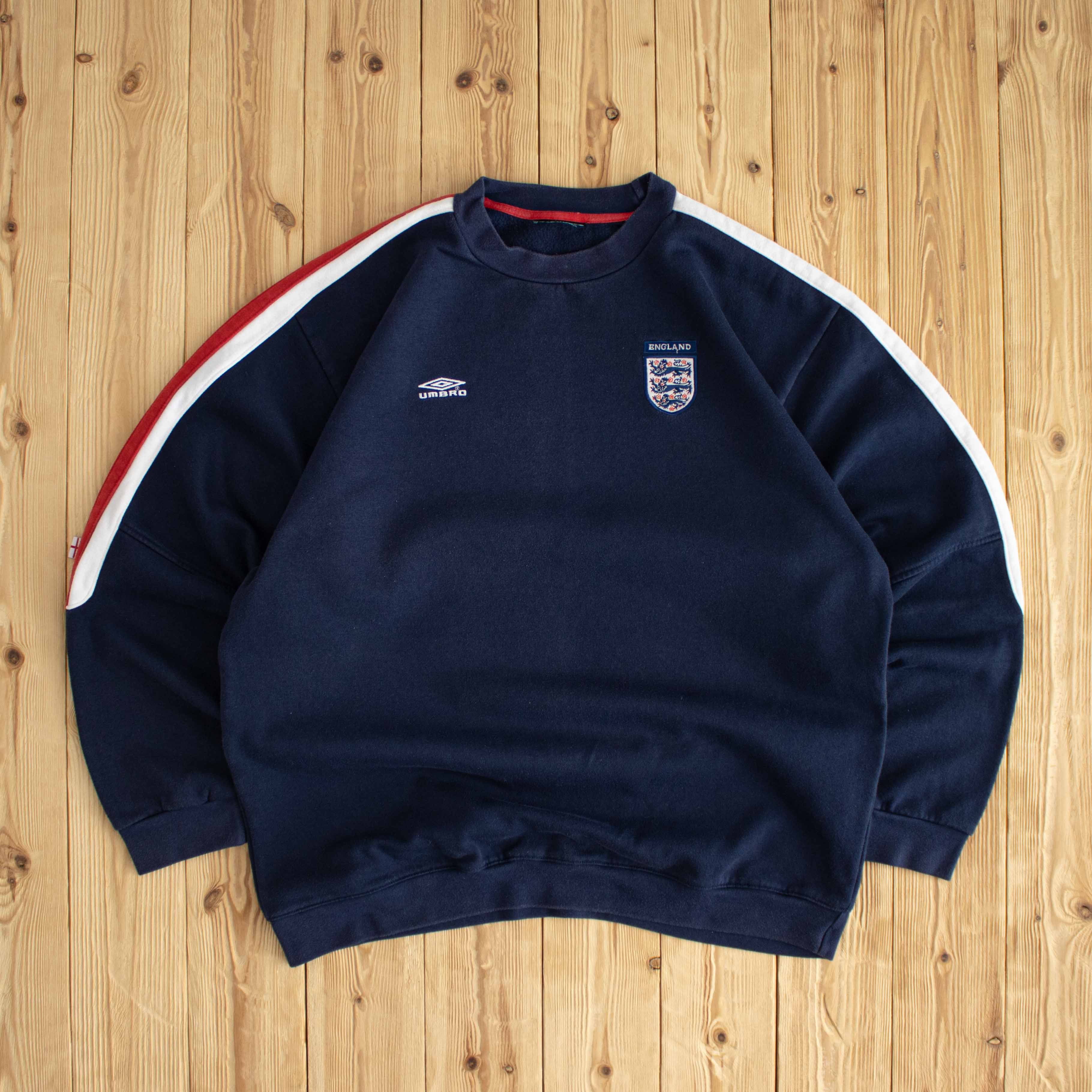 (XL) Umbro England Vintage Embroidered Sweatshirt Blue