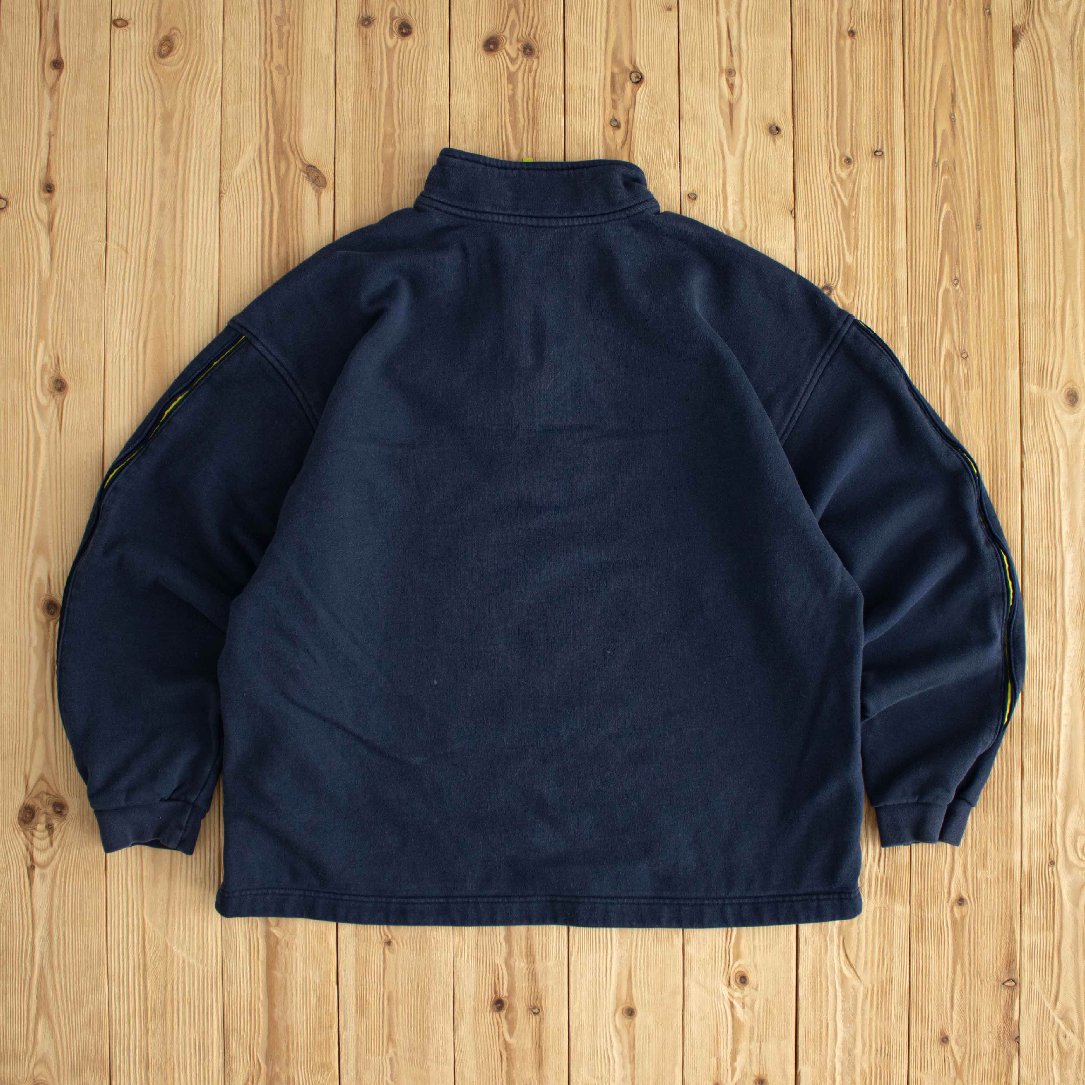 (L) Nike Vintage Essential Embroidered Quarter-Zip Blue