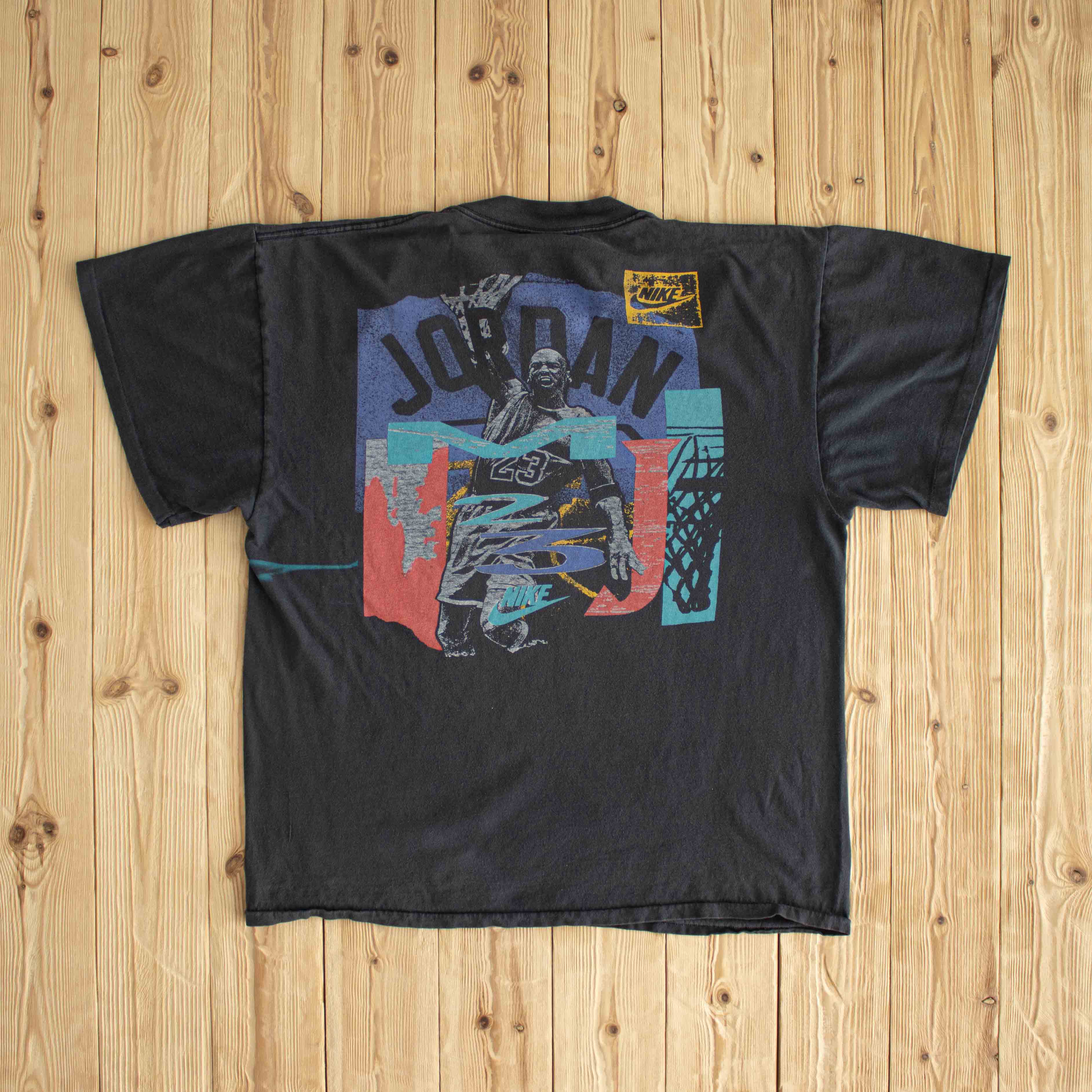 (L) 1990 Nike 23 Michael Jordan Vintage Single Stitch T-Shirt Black