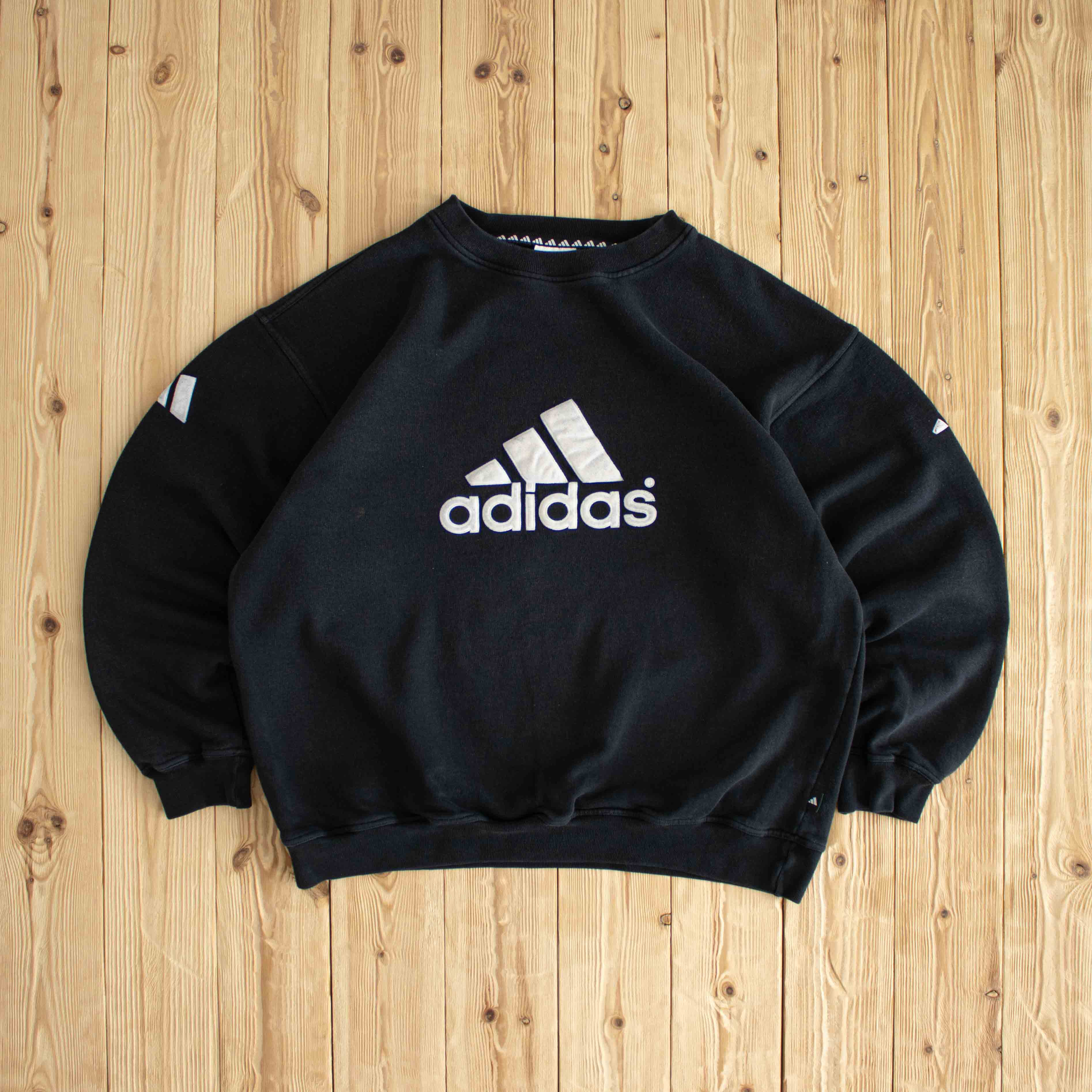 (L) Adidas Logo Vintage Sweatshirt Black