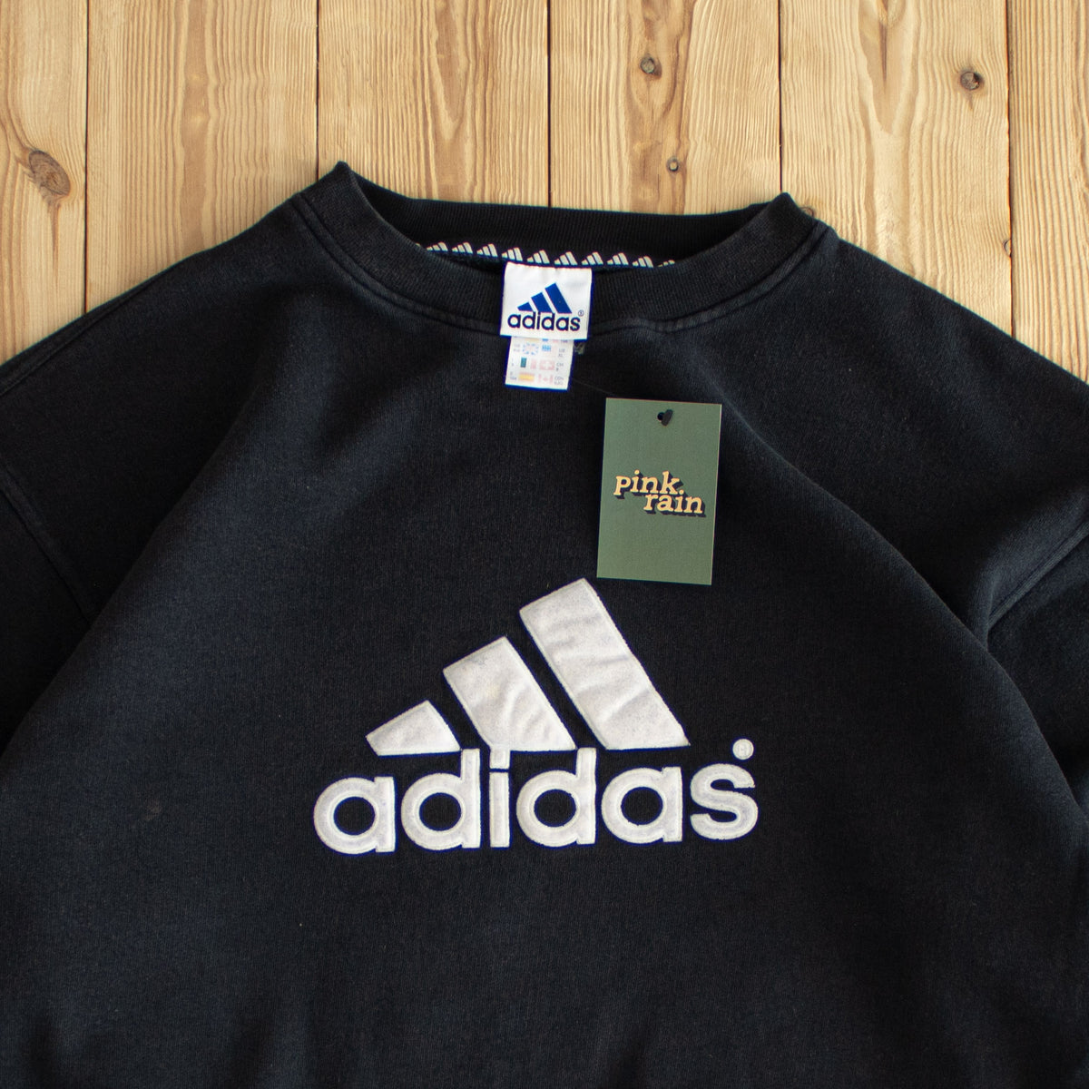 (L) Adidas Logo Vintage Sweatshirt Black