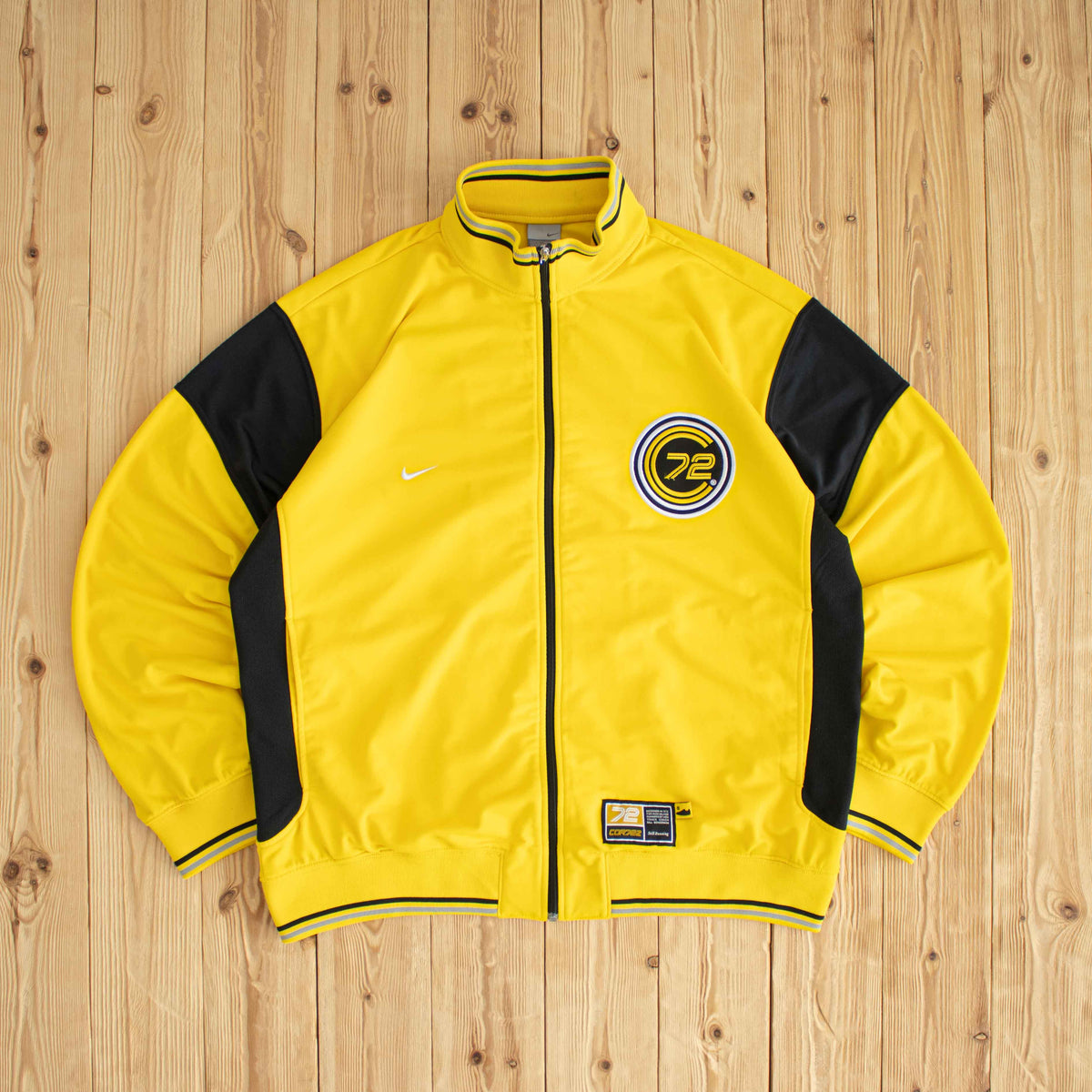 (L/XL) Nike Cortez Vintage Embroidered Full-Zip Sweatshirt/Jacket Yellow