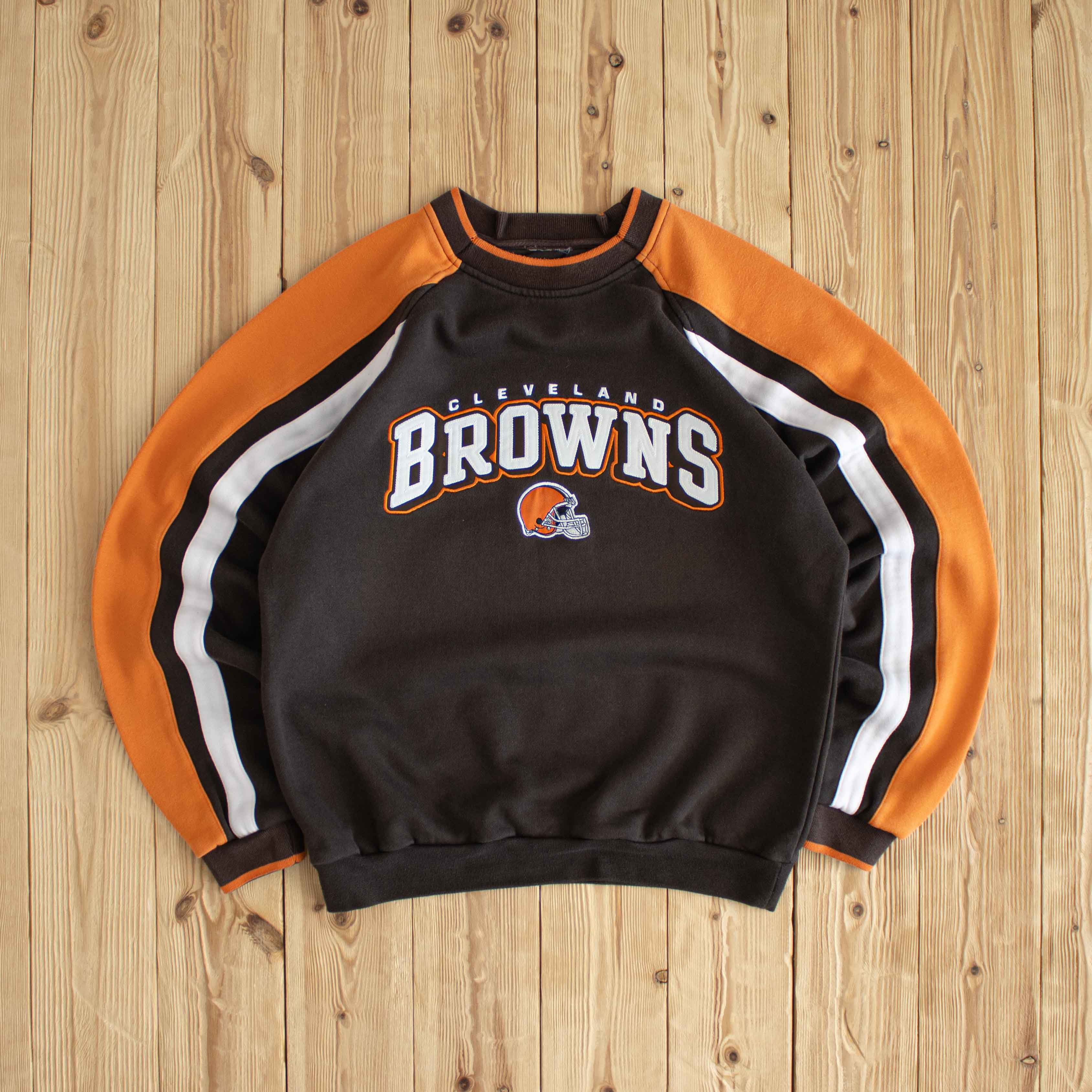 (M) Cleveland Browns Vintage Embroidered Sweatshirt Brown